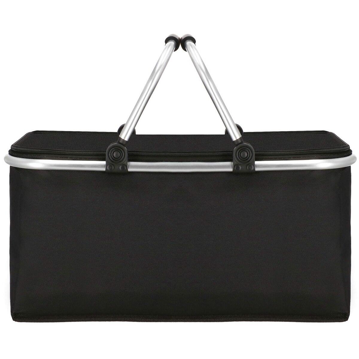 Torba termiczna na kemping 30l kosz piknikowy na jedzenie czarny