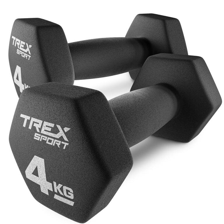 Zestaw hantelek żeliwnych neoprenowych Trex Sport TX‑040VD 2×4kg