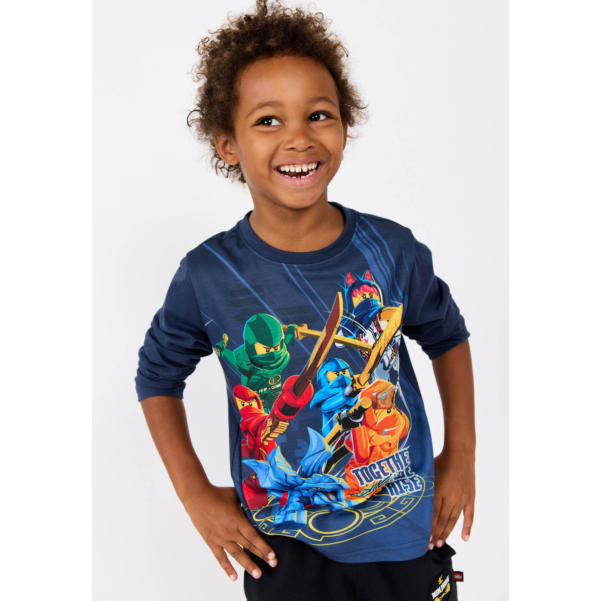 Koszulka Dziecięca z Długim Rekawem LEGO Ninjago Tano 701 Granatowa