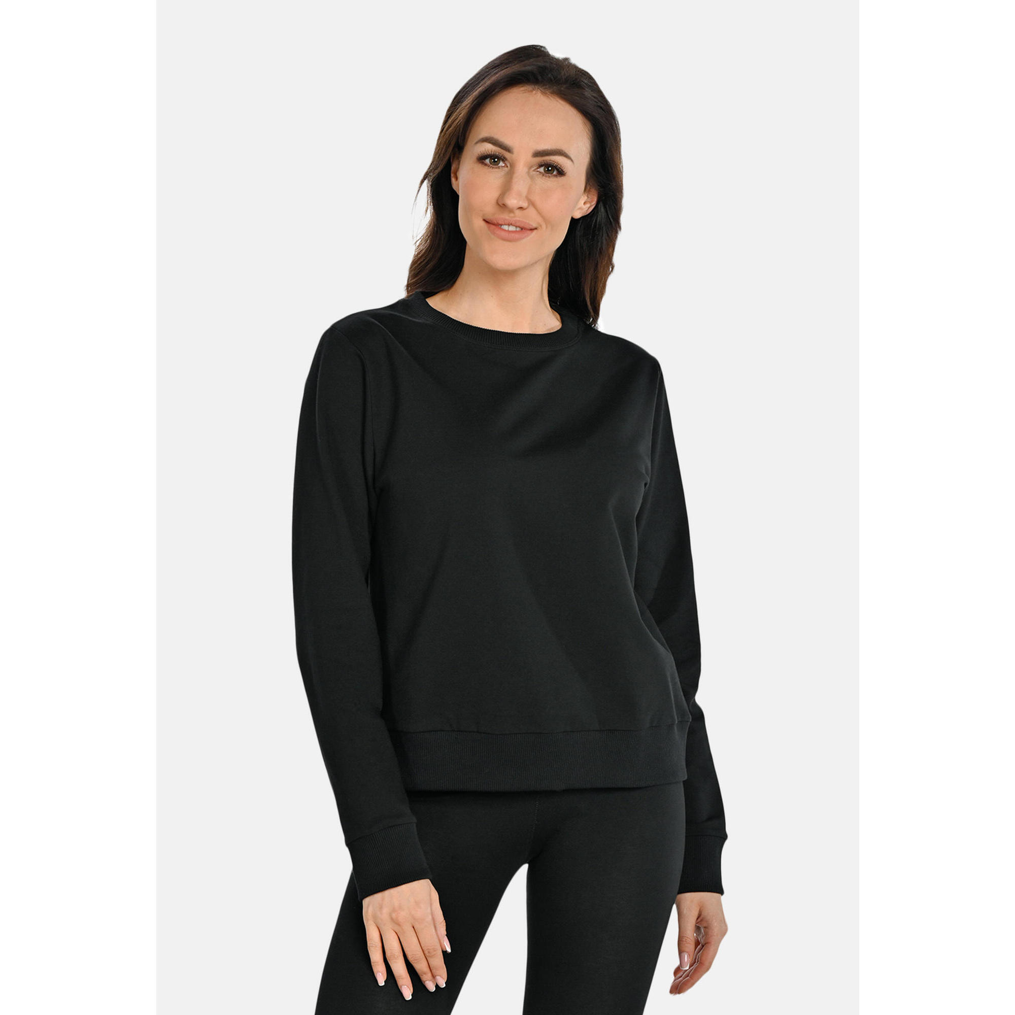 Bawełniana bluza damska z okrągłym dekoltem Teyli Ellis