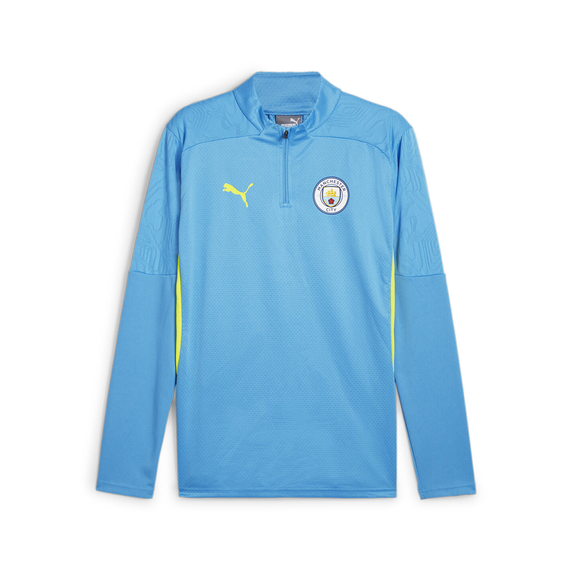 Męska bluza treningowa Manchester City z zamkiem 1/4 PUMA Magic Blue Yellow Glow