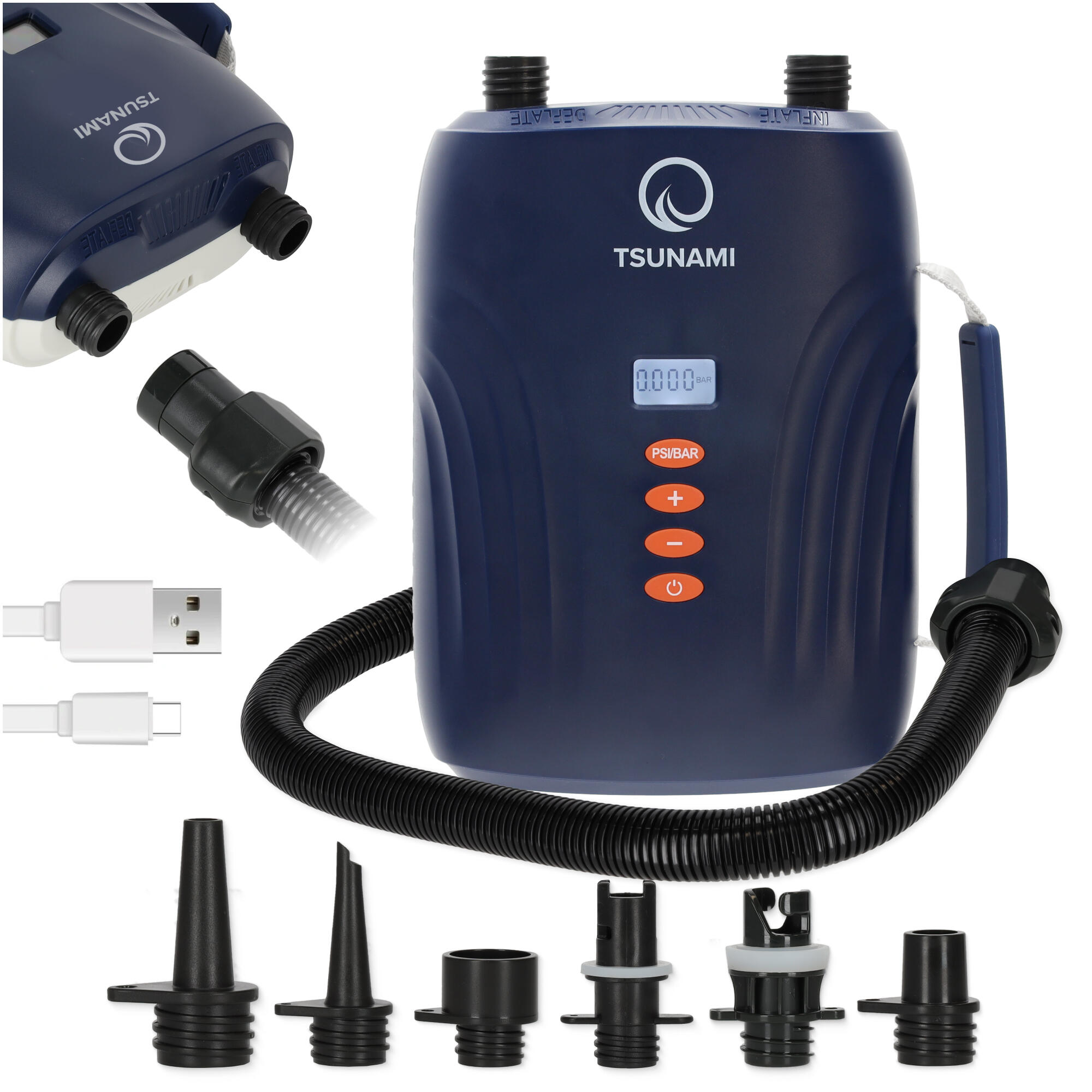 Pompka elektryczna do deski SUP TSUNAMI 20 PSI z baterią
