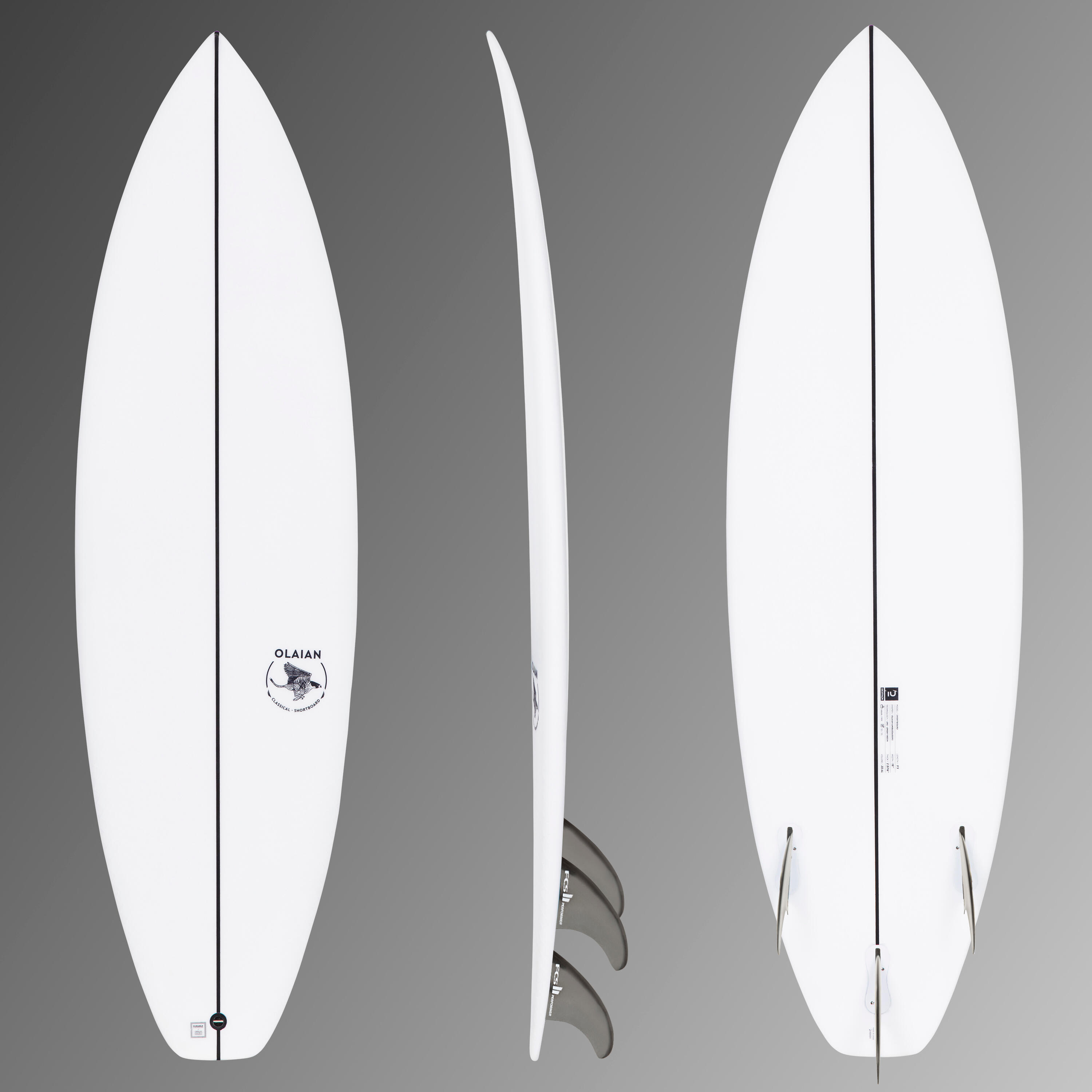 Deska surfingowa Olaian Shortboard 900 5'5" 24 l z 3 statecznikami FCS2