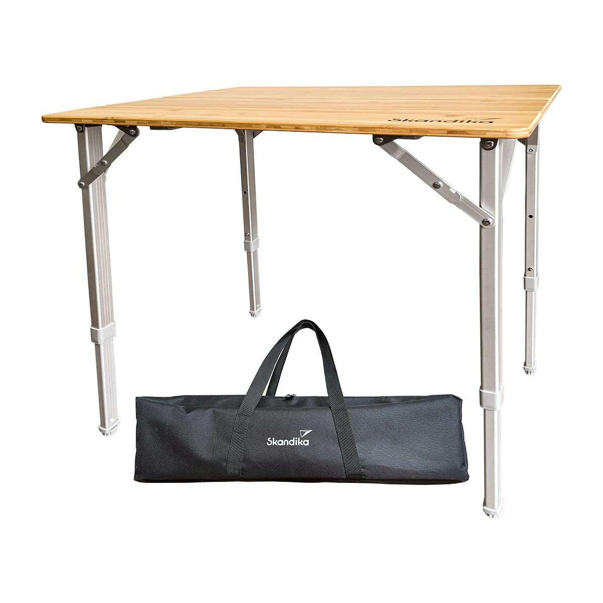 Stół kempingowy Tolja, 65 x 50 cm, z regulacją wysokości i siatkową półką