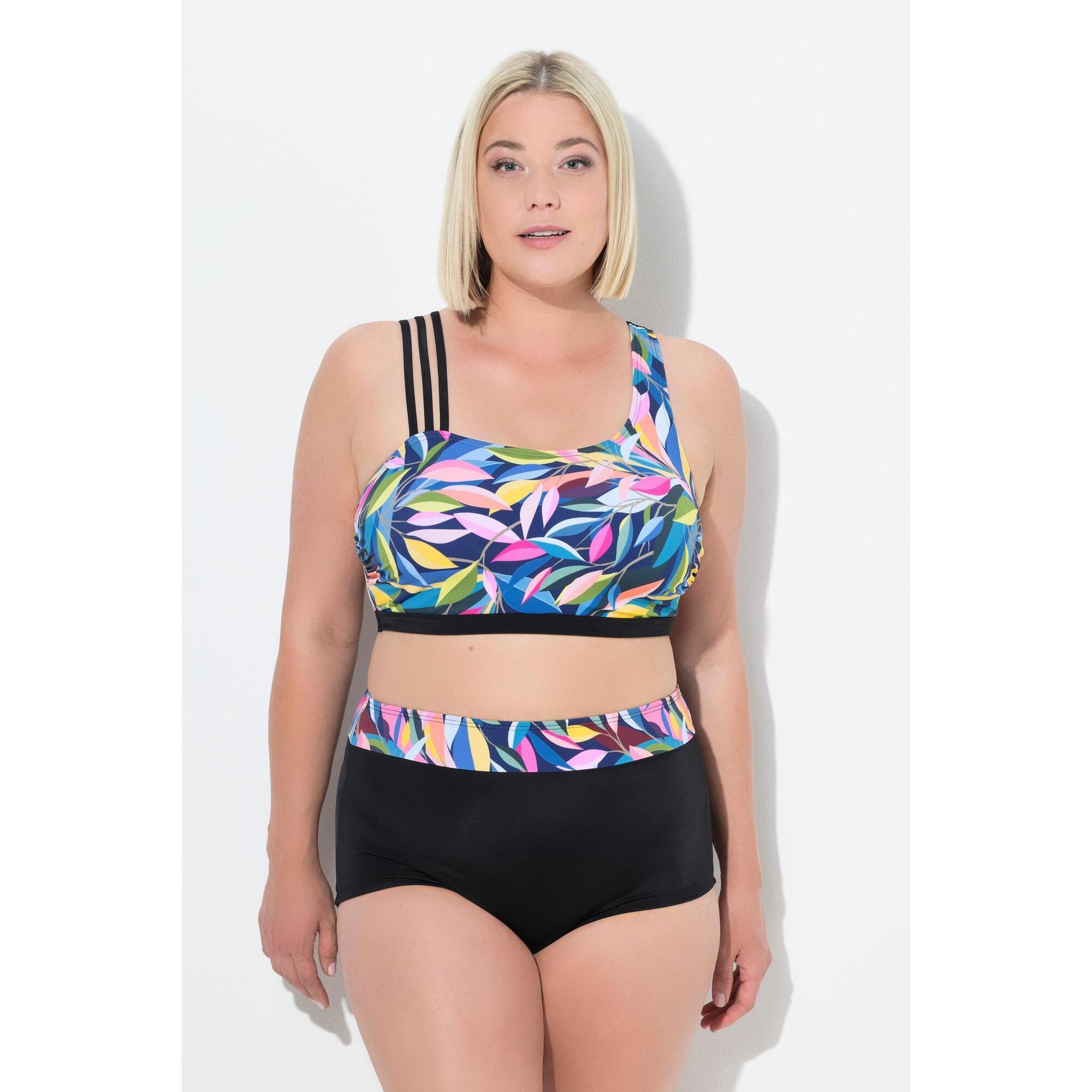 Damskie Bikini liście miękkie miseczki potrójne ramiączko z recyklingu