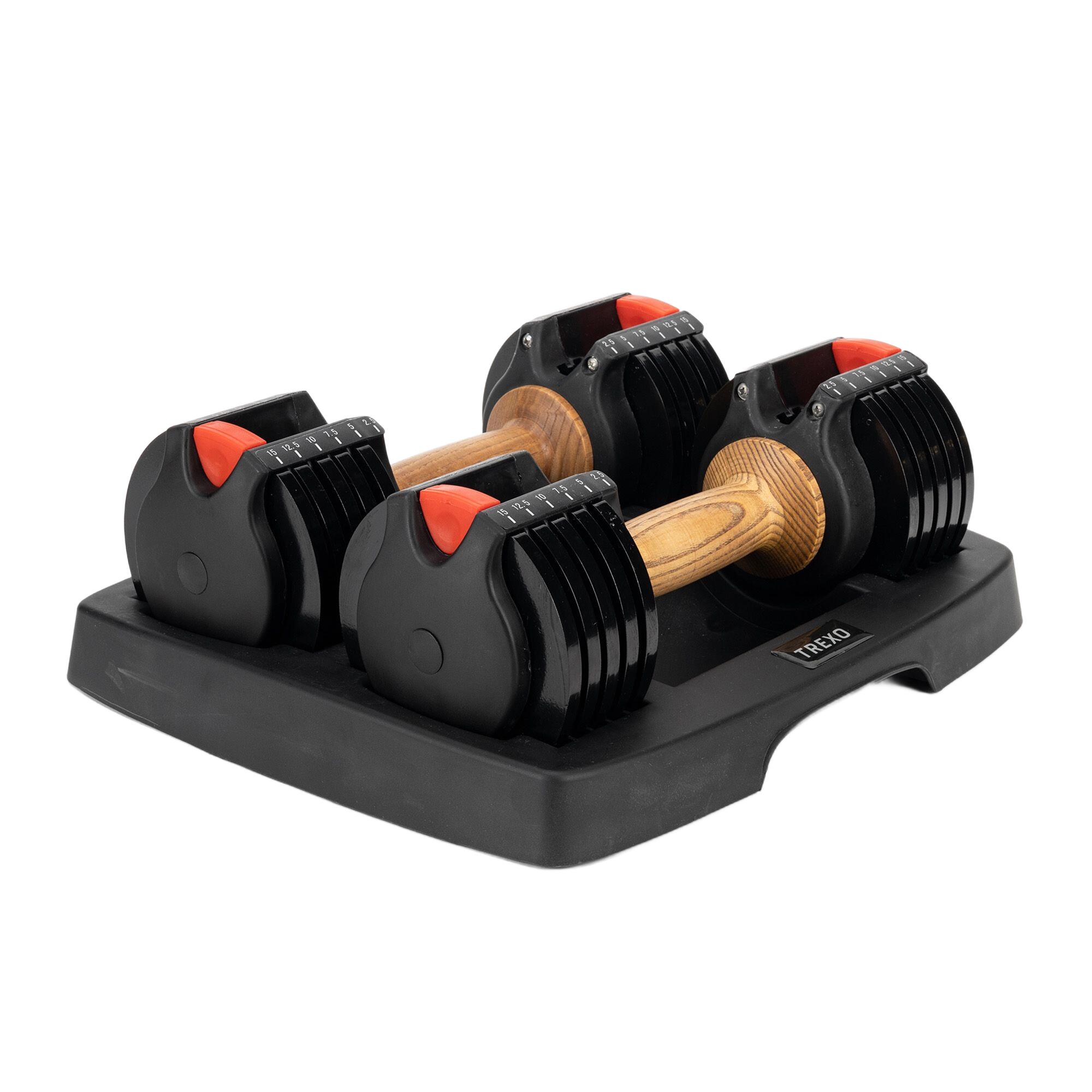 Zestaw hantli regulowanych jednoręcznych hantle podstawka XTREXO