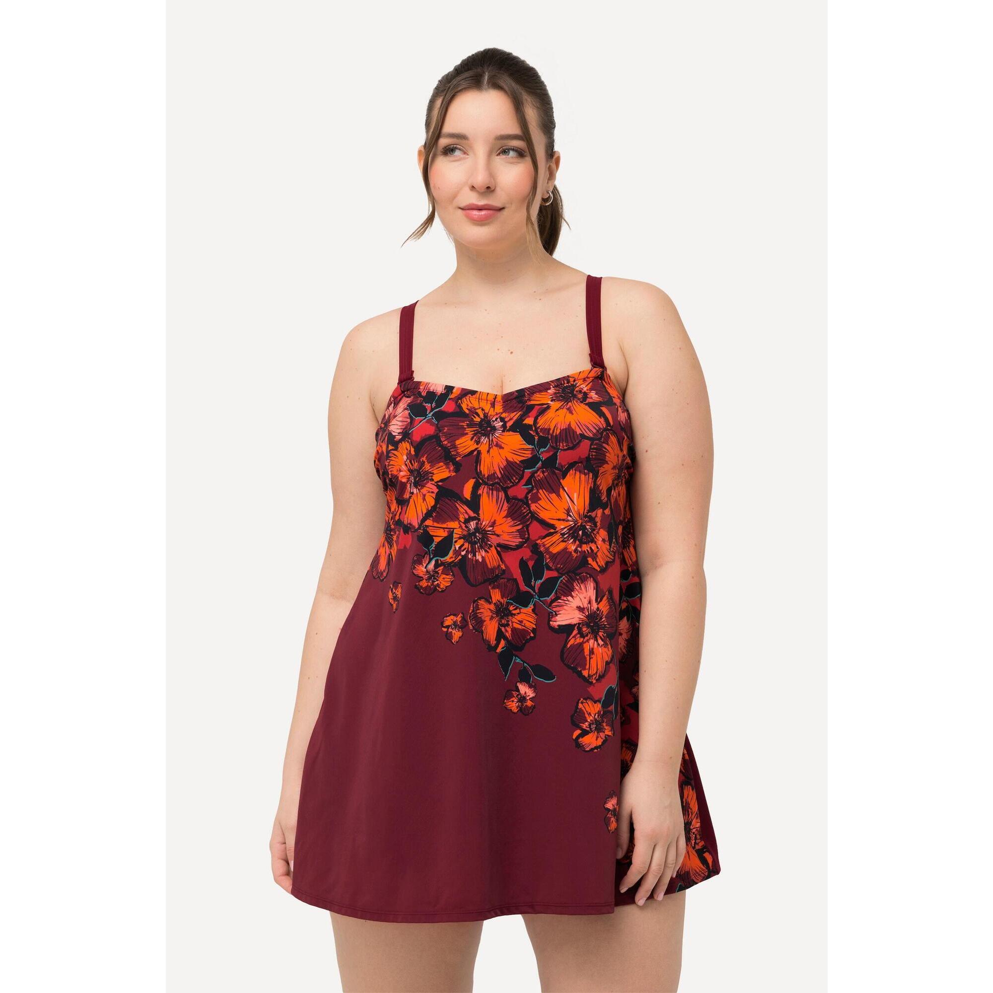 Damska Sukienka Kąpielowa kwiaty miękkie miseczki ramiączka z regulacją