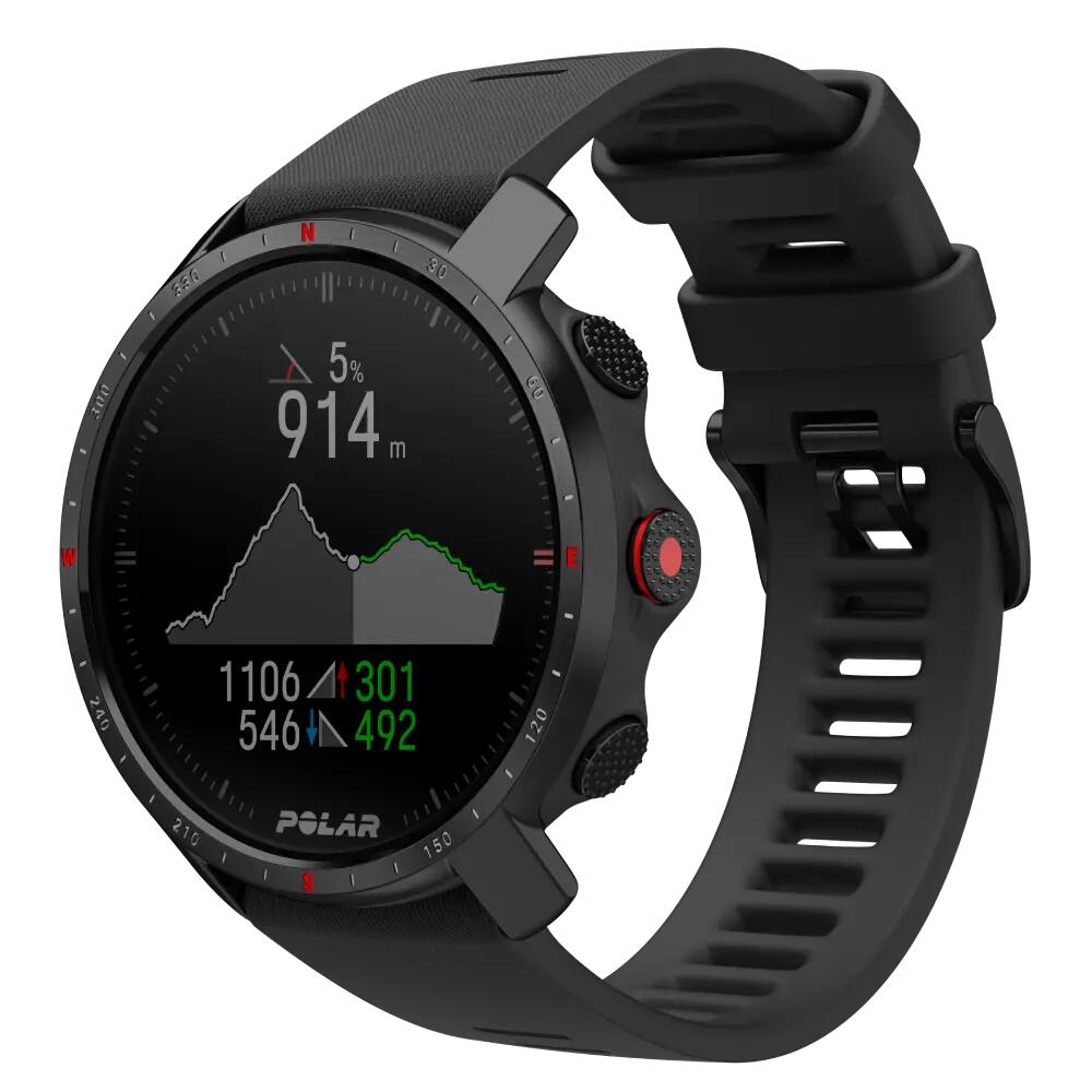 Premium Outdoor Sport Watch - GPS, Navigation, Training - Grit X Pro Black (M/L)