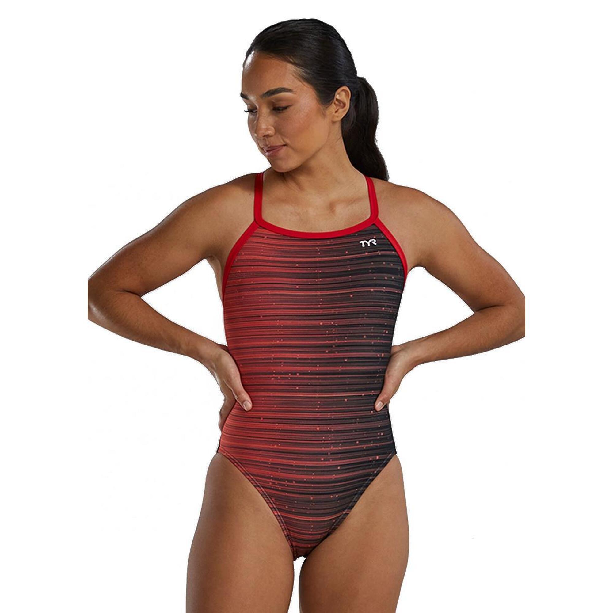 Strój Kąpielowy Tyr Diamondfit Durafast Elite Speedwarp – Czerwony – Rozmiar 30