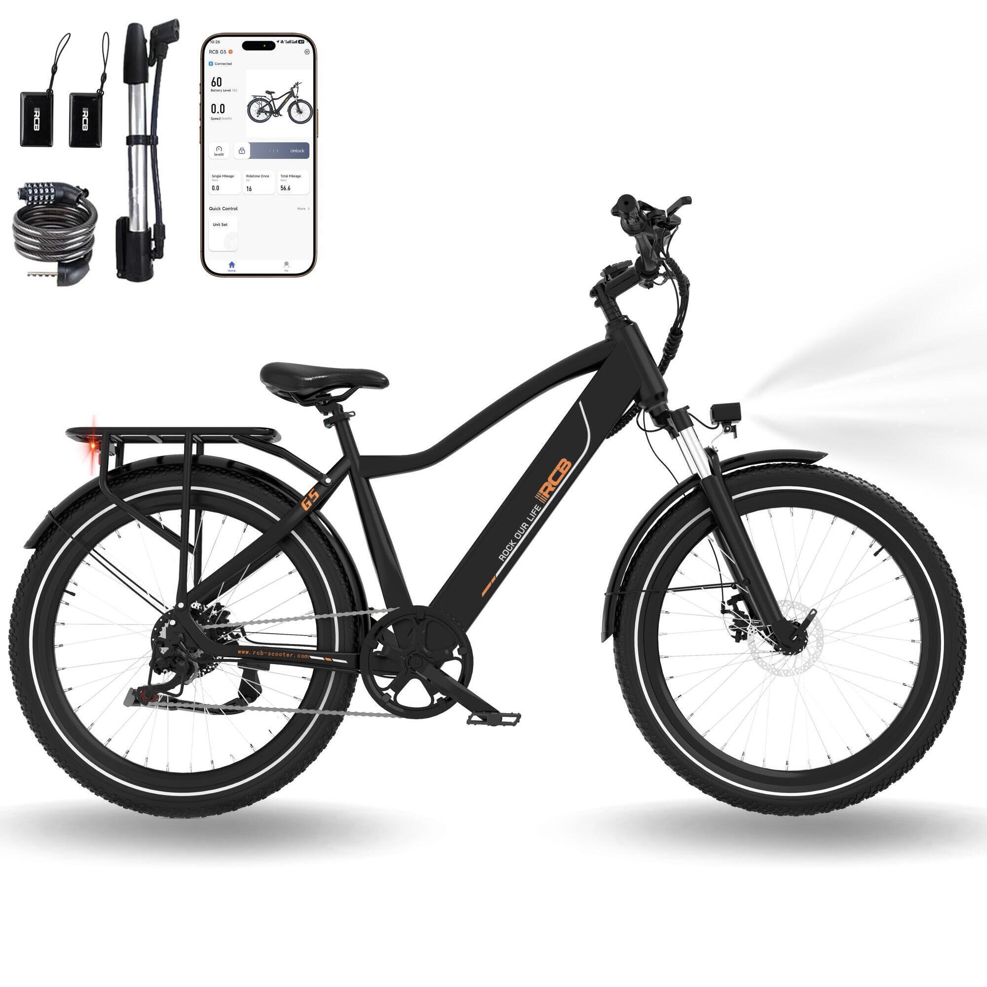 Rower elektryczny dla Dorosłych 27,5" E-Bike, APP,NFC, RCB-G5