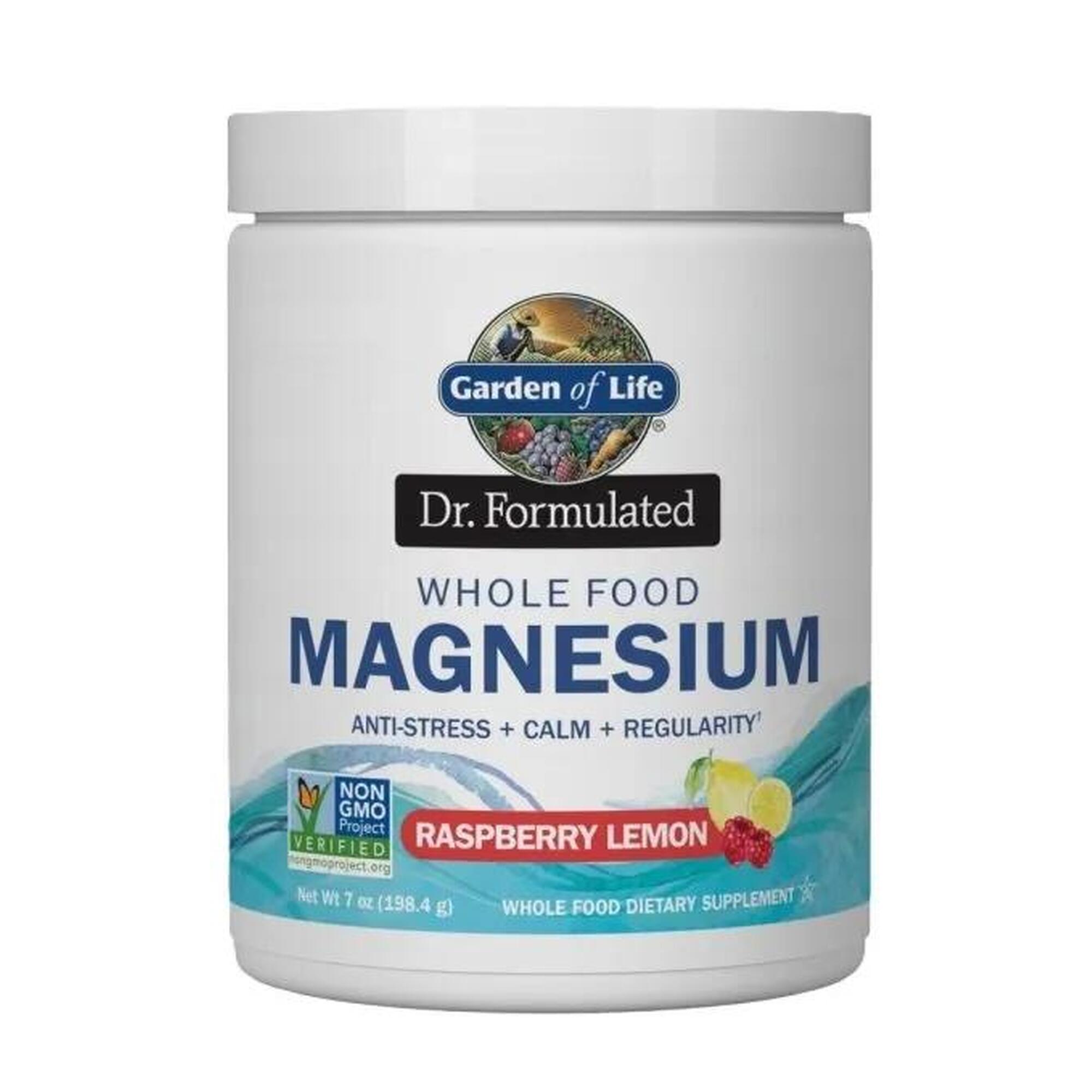 Magnez Dr. Formulated Whole Food Garden of Life Smak Malinowo-Cytrynowy 198g