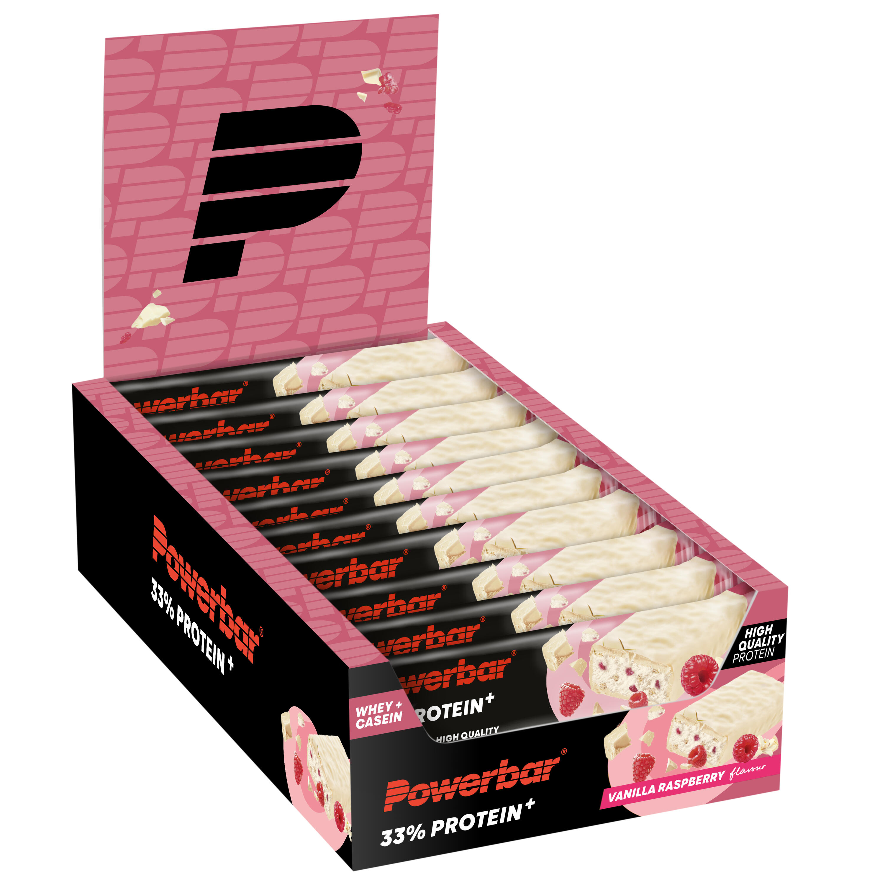 Powerbar Protein Plus Bar 33% (10x90g) Vanilla Raspberry - Batony