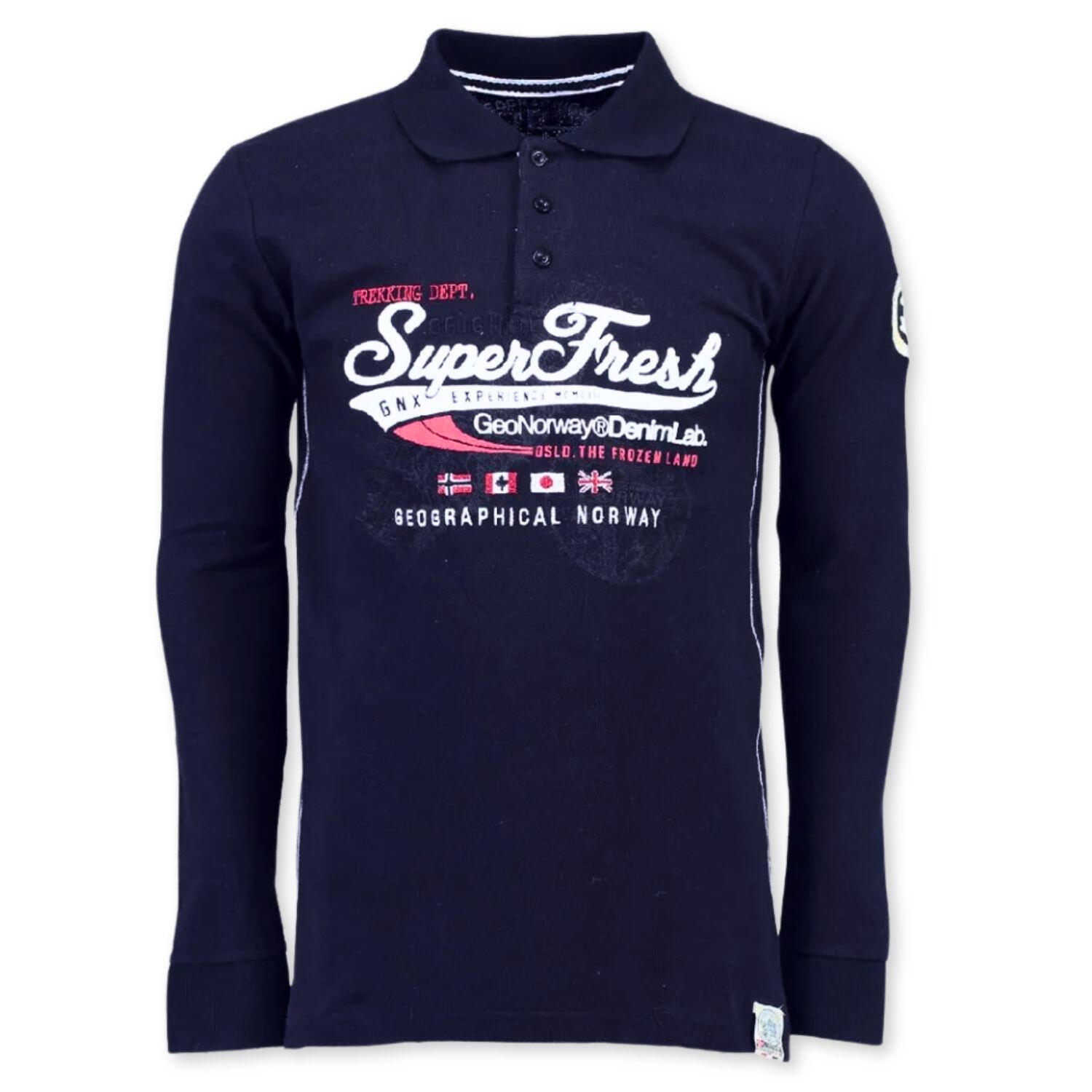 Koszulka męska Geographical Norway Kiobrasil granatowa polo