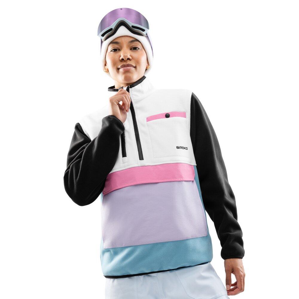 Damska bluza polarowa ze stójką Siroko Vinicunca-W White