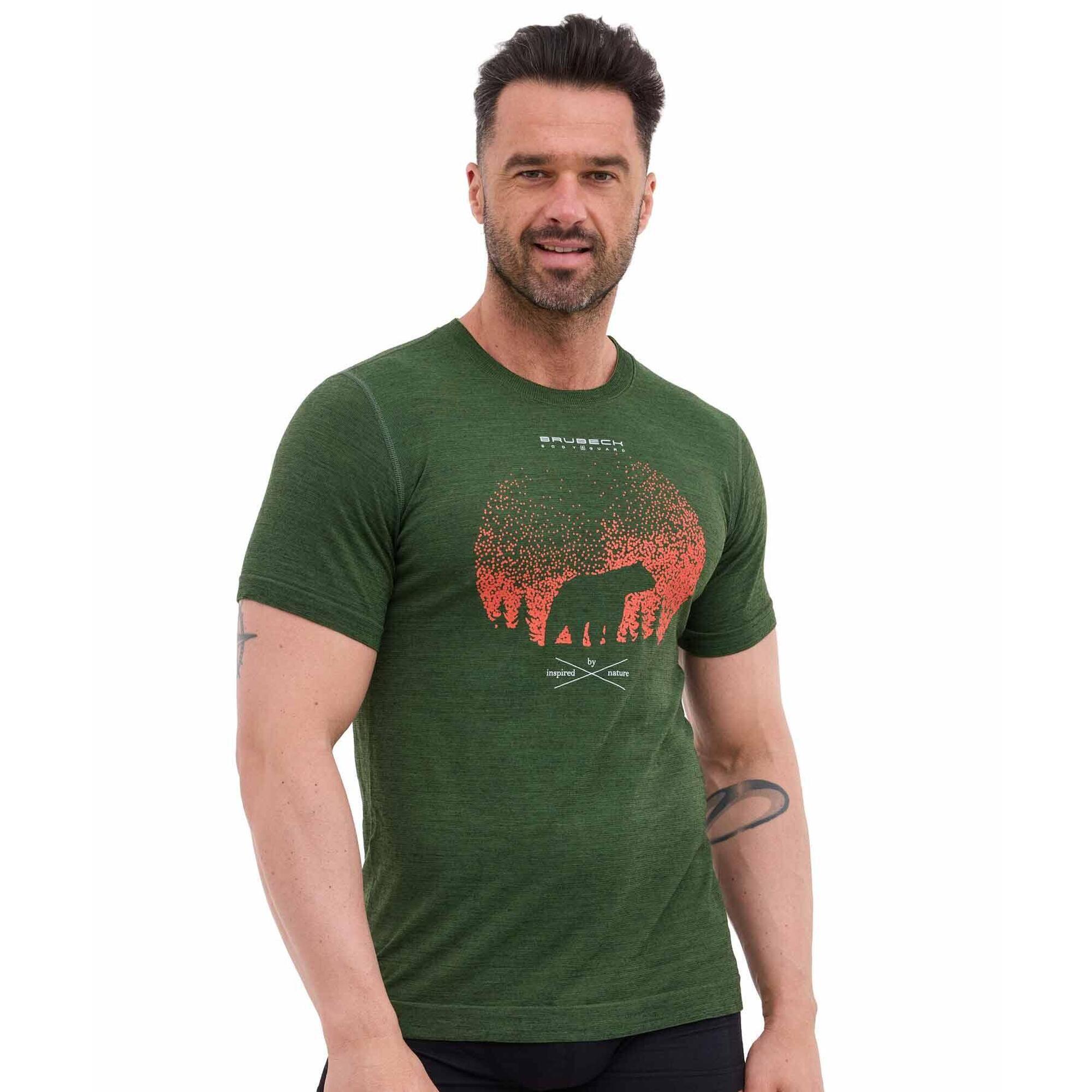 Koszulka męska z krótkim rękawem wełniana Brubeck OUTDOOR WOOL PRO