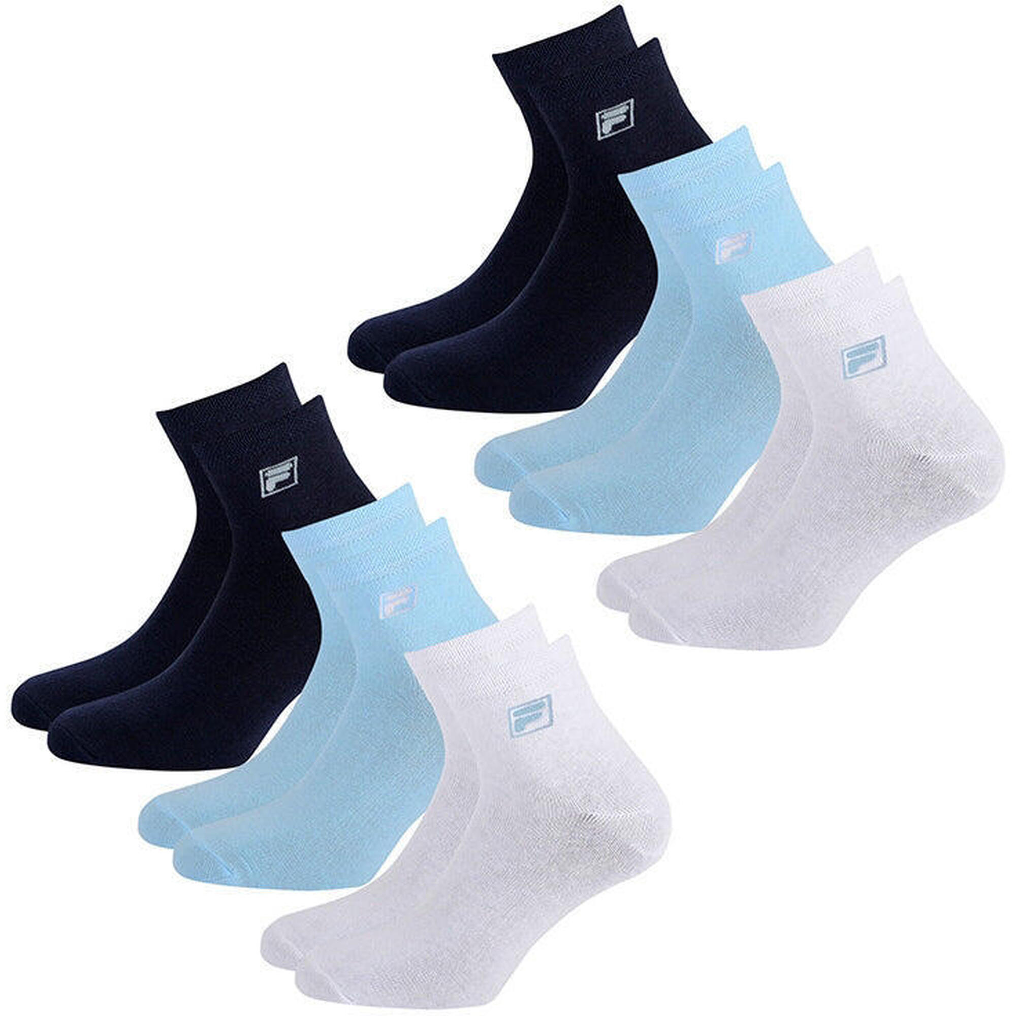 Fila Quarter Skarpety 6-pack Unisex Błękitne 35-38.