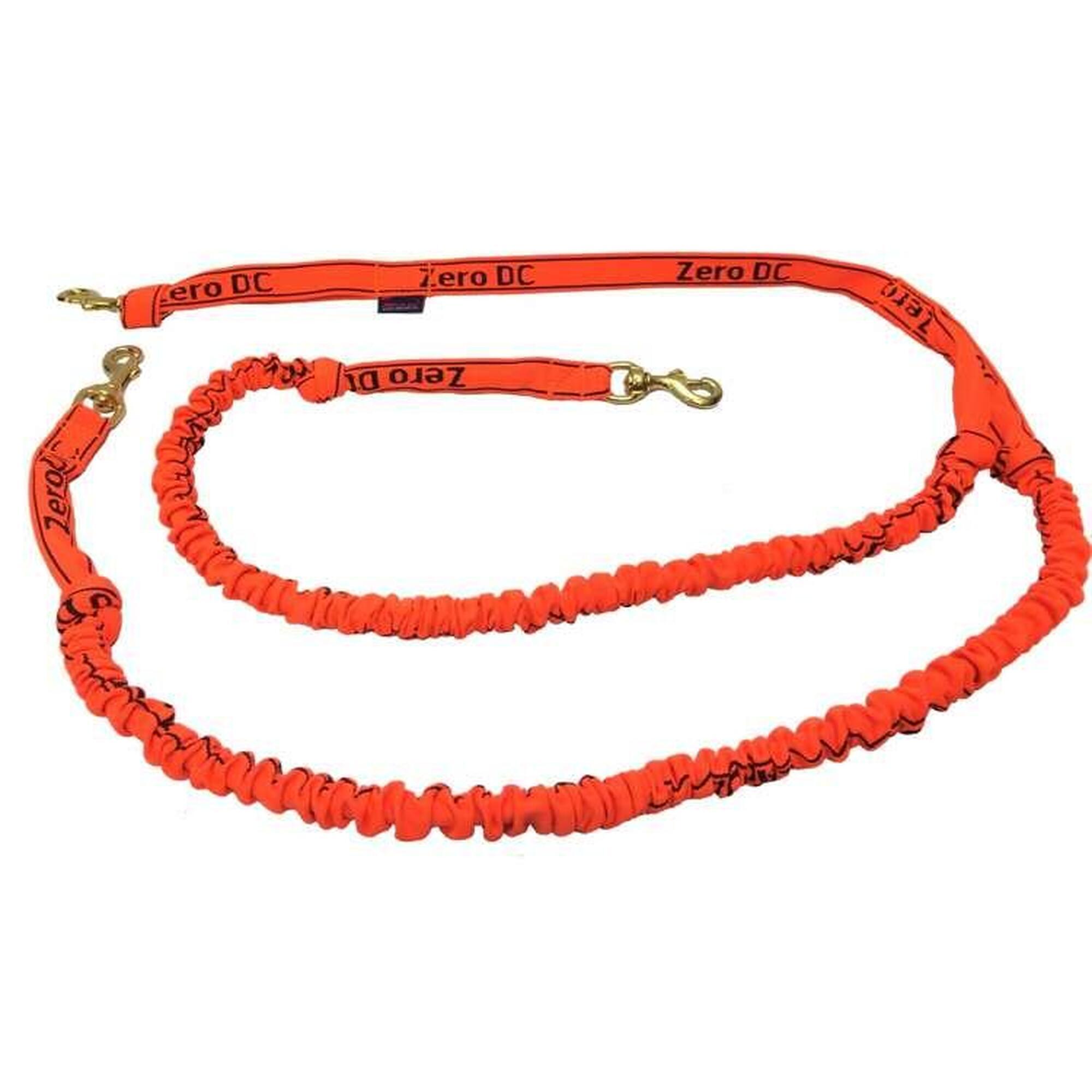 Smycz dla dwóch psów ZeroDC, powyżej 10 kg, pomarańczowa