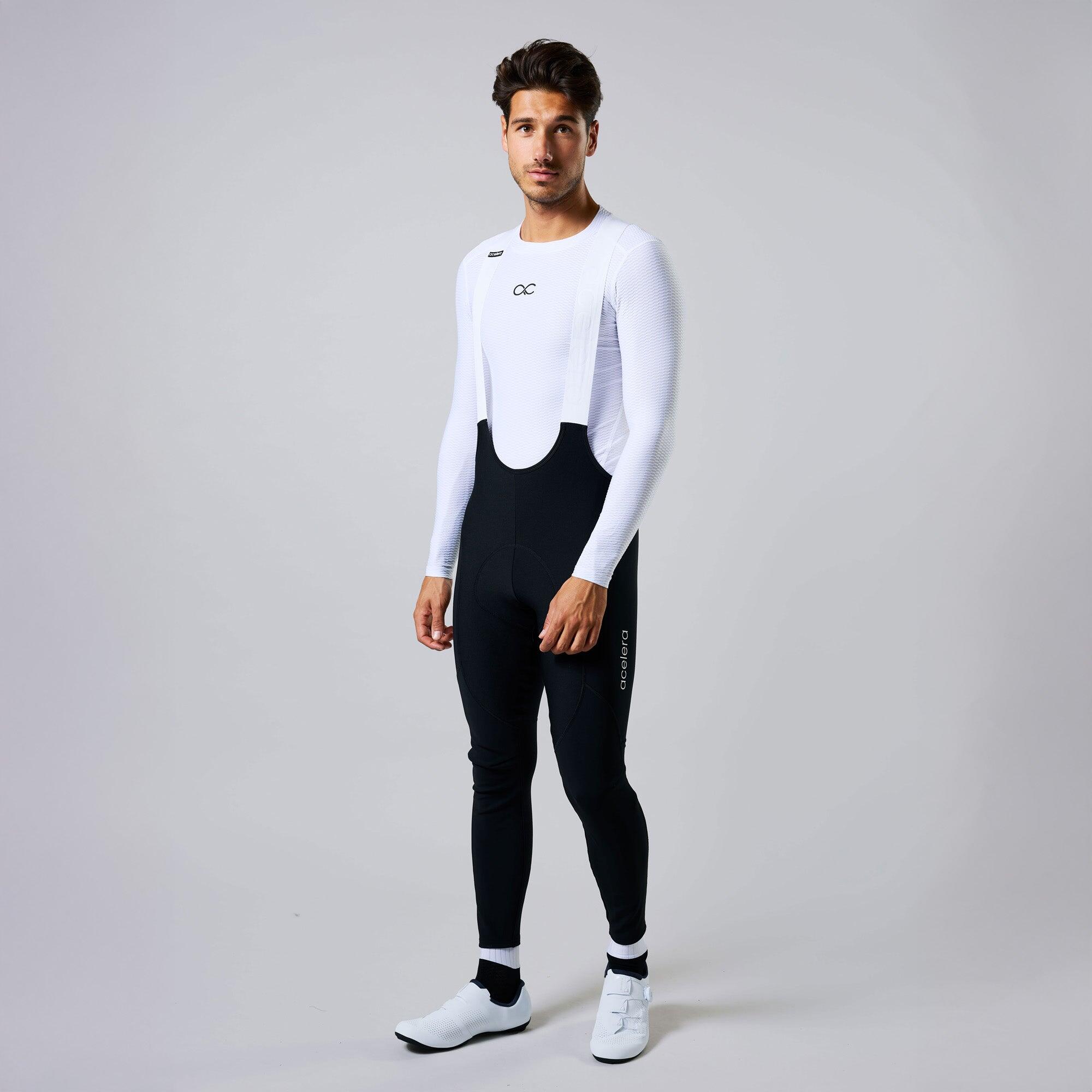 Męskie długie spodnie kolarskie na szelkach do MTB