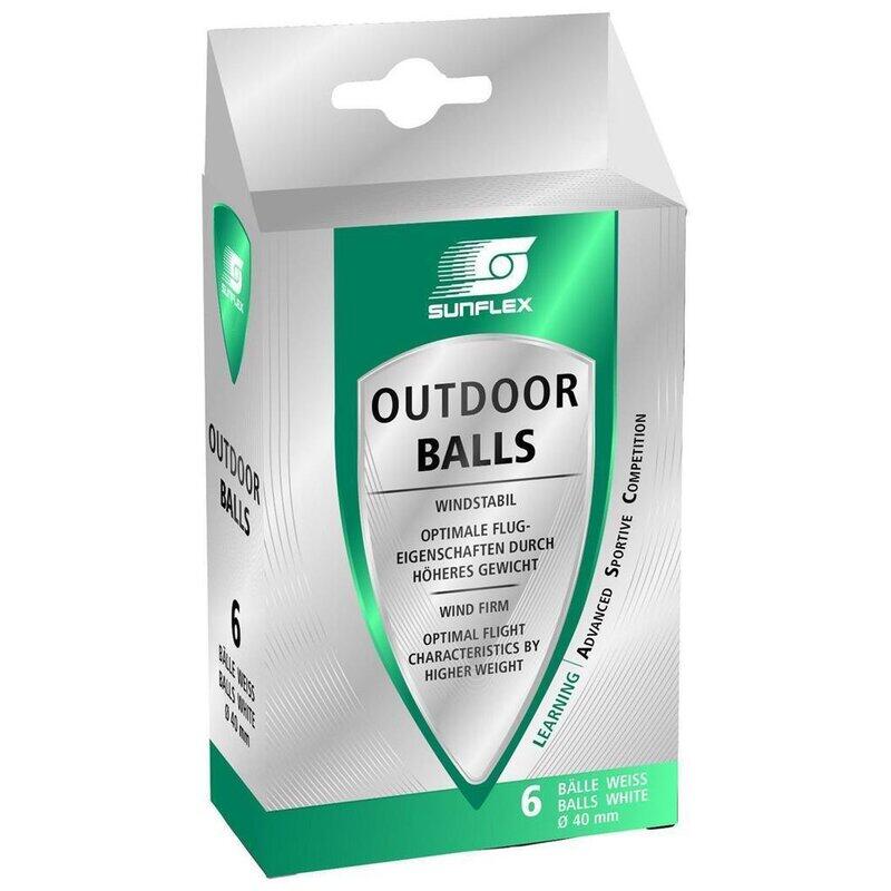 Piłeczki do tenisa stołowego SUNFLEX Outdoor białe 6 szt. 20611