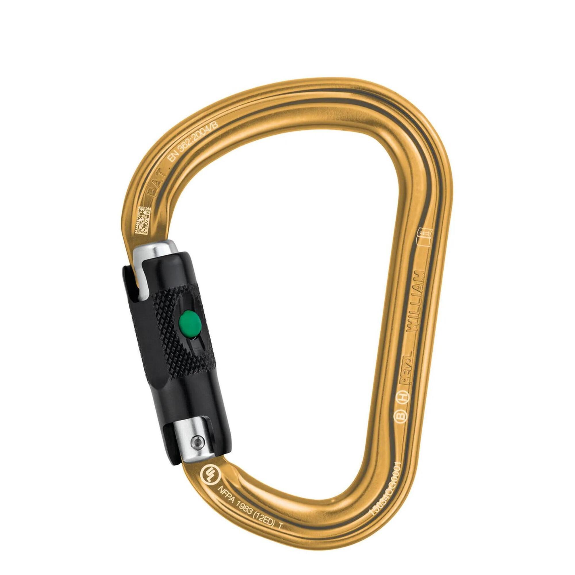Karabinek wspinaczkowy Petzl William Ball-Lock - gold