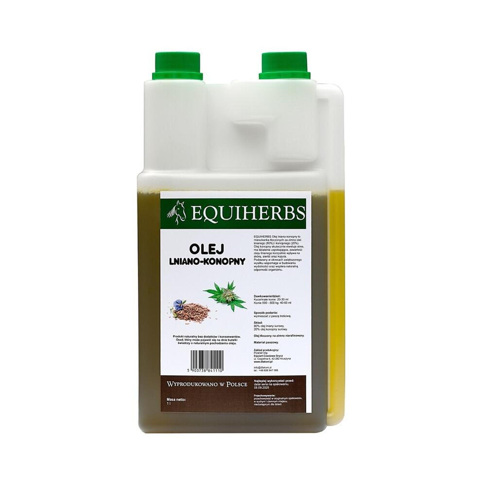 Olej lniano-konopny dla koni EQUIHERBS