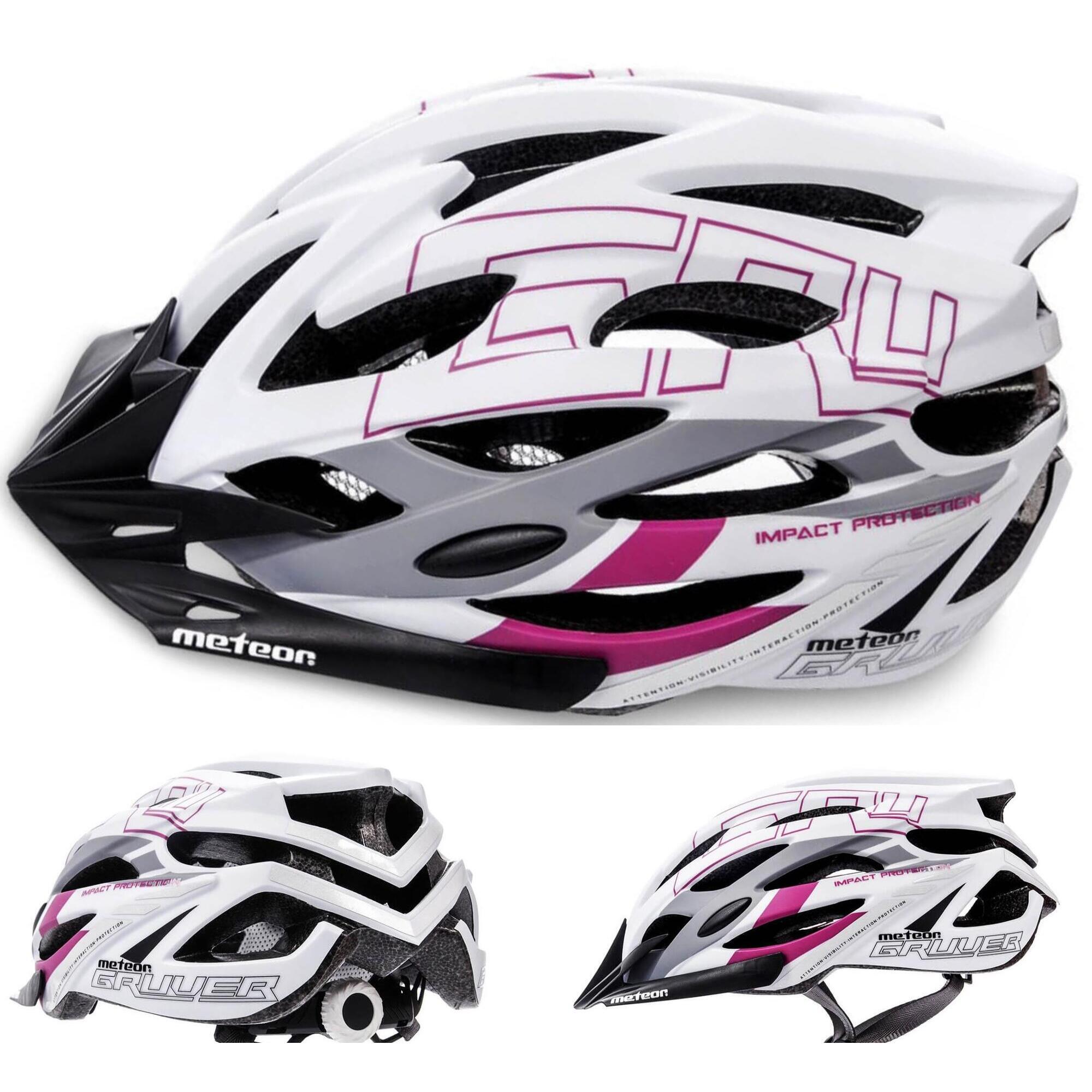 Kask rowerowy szosowy Meteor Gruver regulowany z systemem Air Flow i Fly Net
