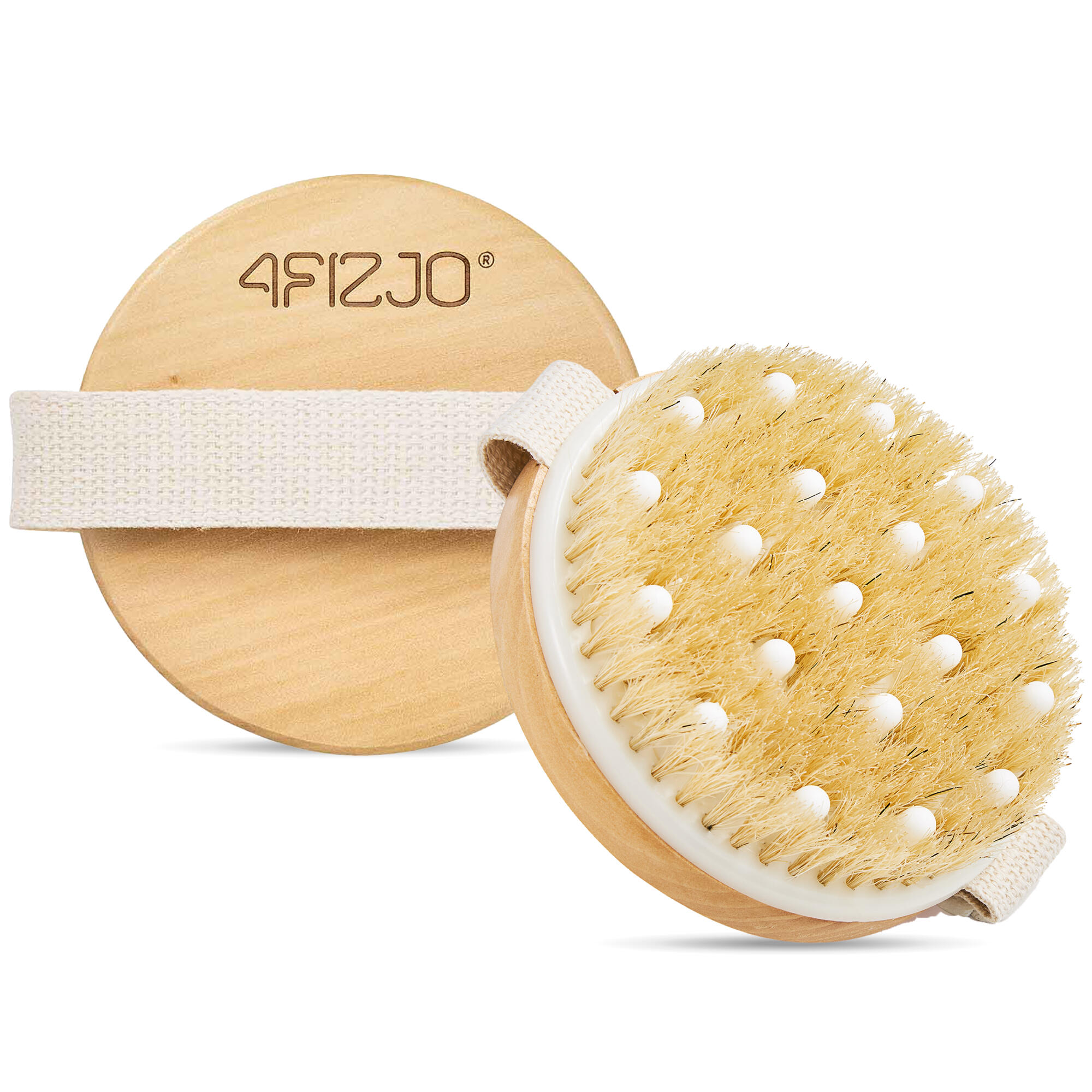 Okrągła szczotka do masażu ciała z wypustkami 4FIZJO