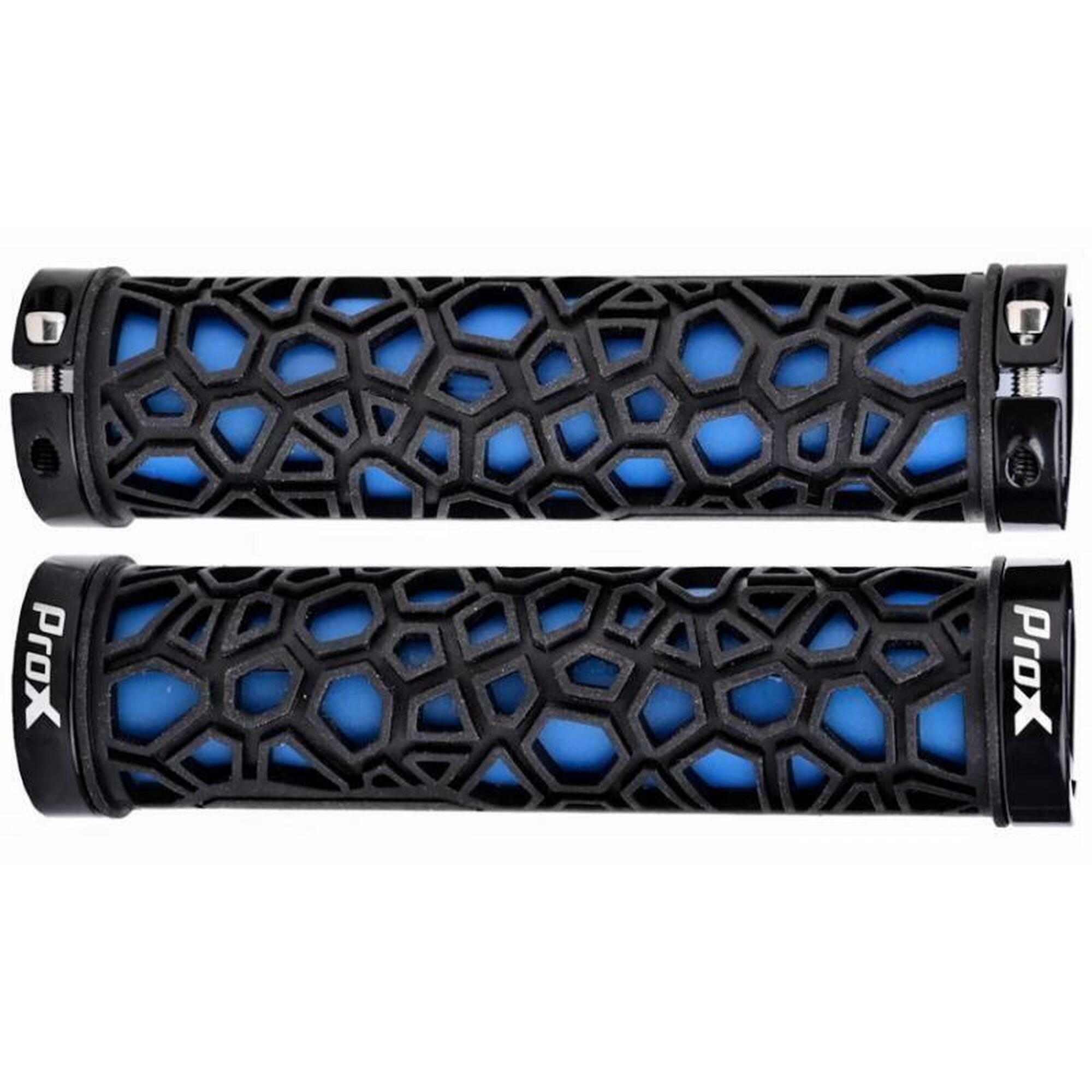 Chwyty rowerowe PROX GP-53 Niebiesko Czarne 130MM Skręcane