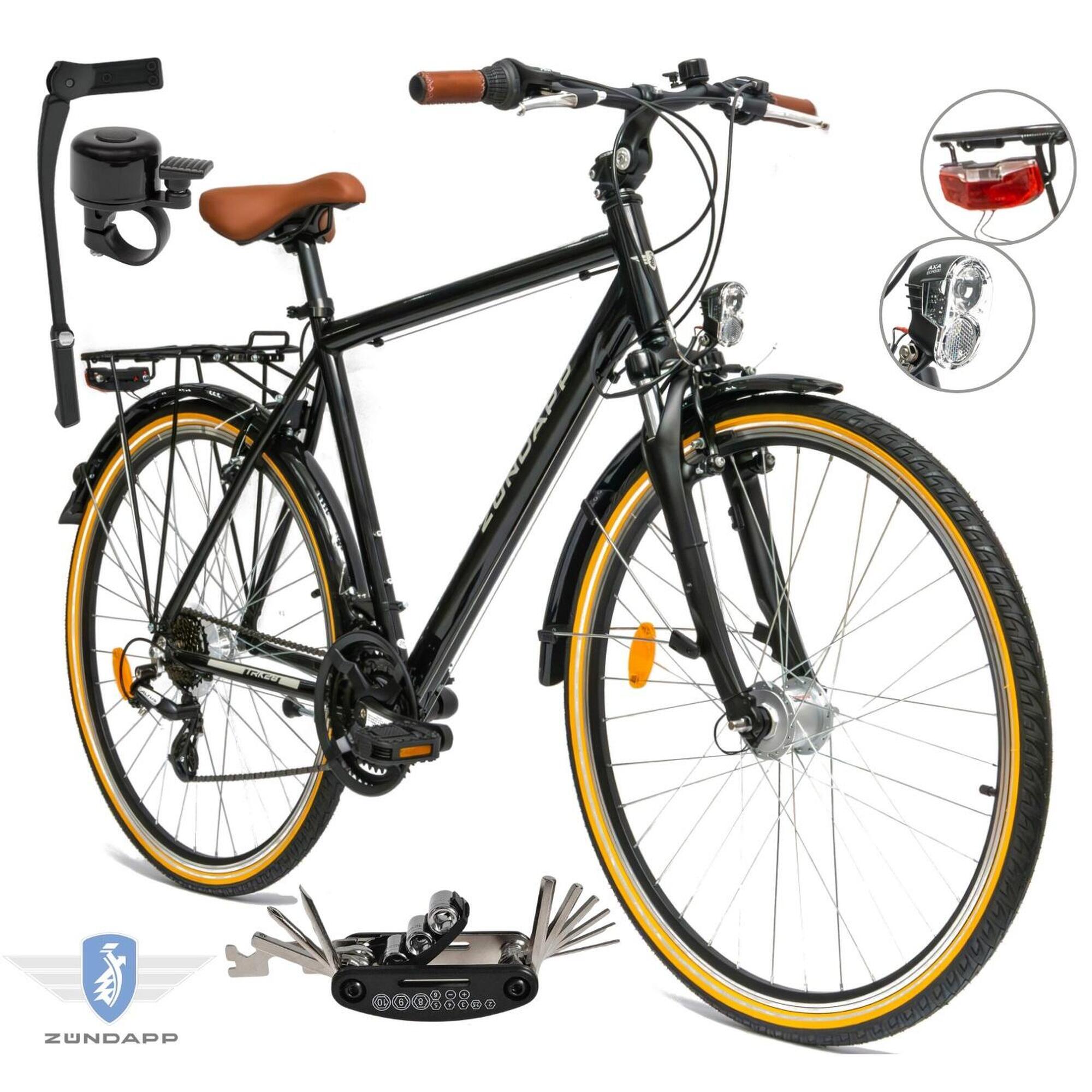 Rower Męski Trekkingowy 28" Aluminium SHIMANO Amortyzacja Światła Bagażnik