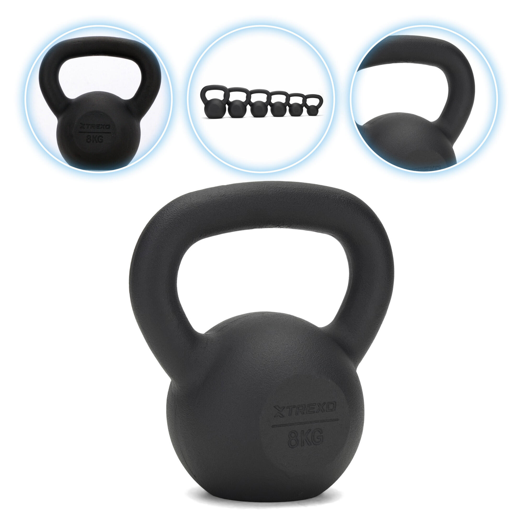Kettlebelll Żeliwny XTREXO 8 kg
