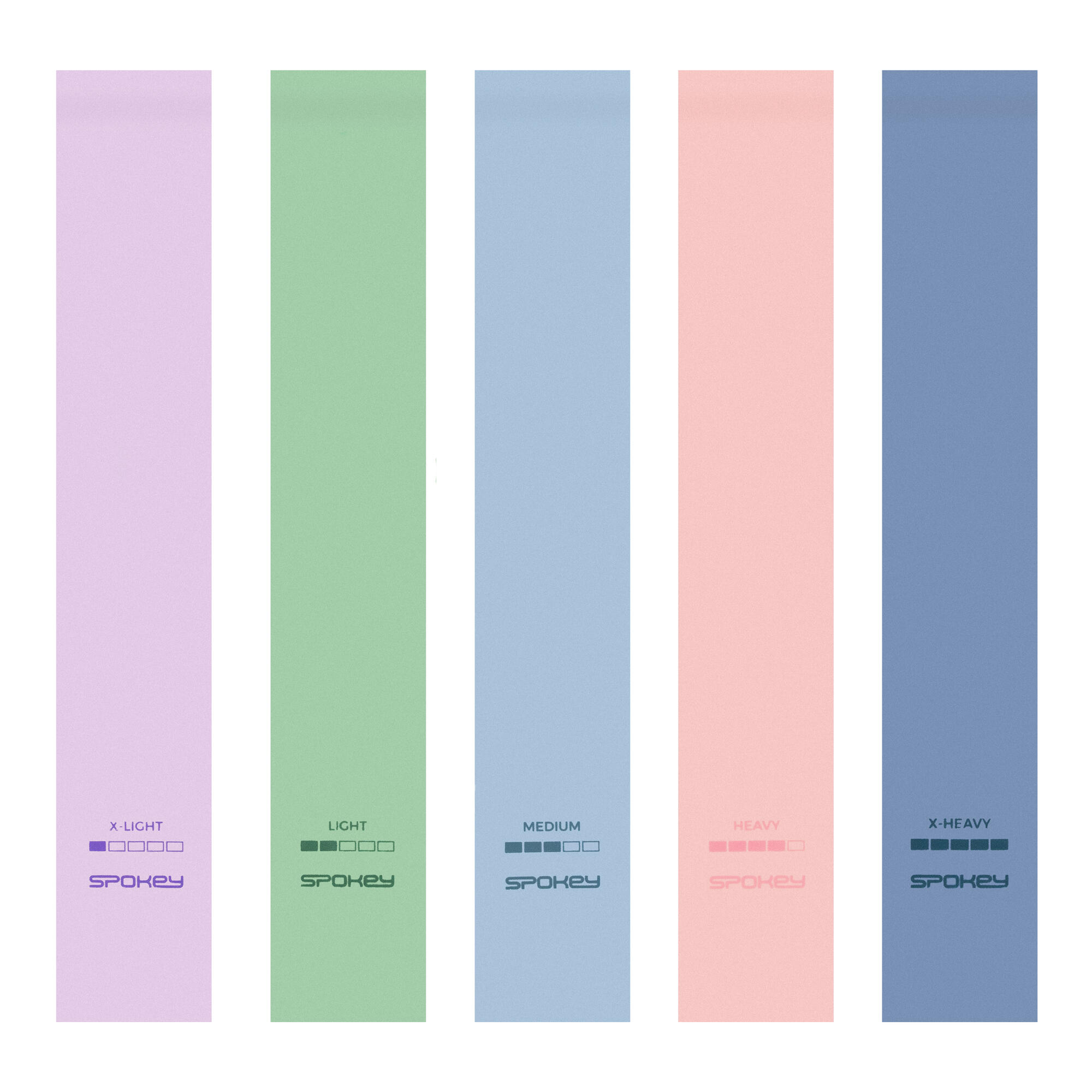 Zestaw gum fitness (5 szt.) Spokey Artio o zróżnicowanym stopniu oporu