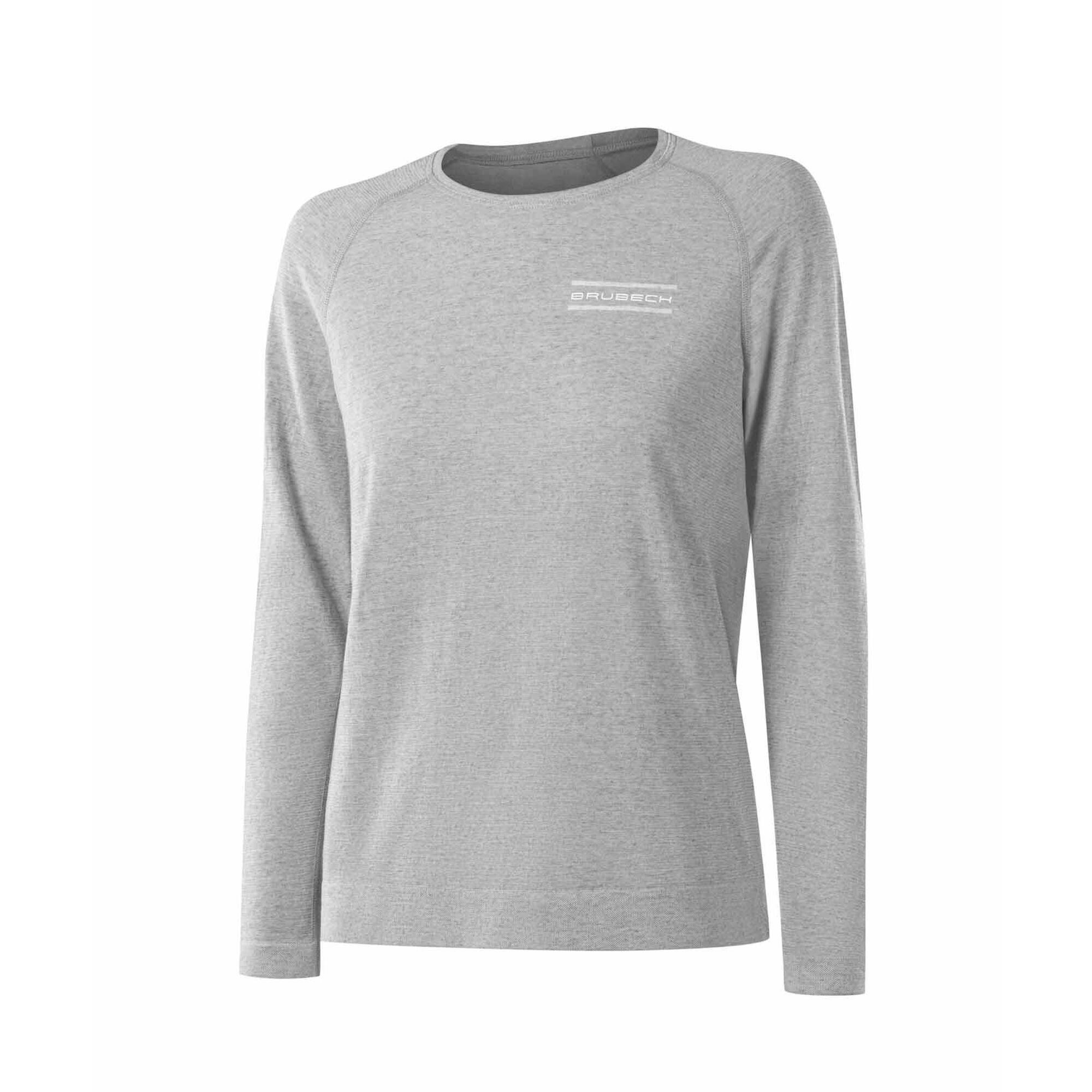 Koszulka damska z długim rękawem do spania z dodatkiem lnu Brubeck COMFORT NIGHT