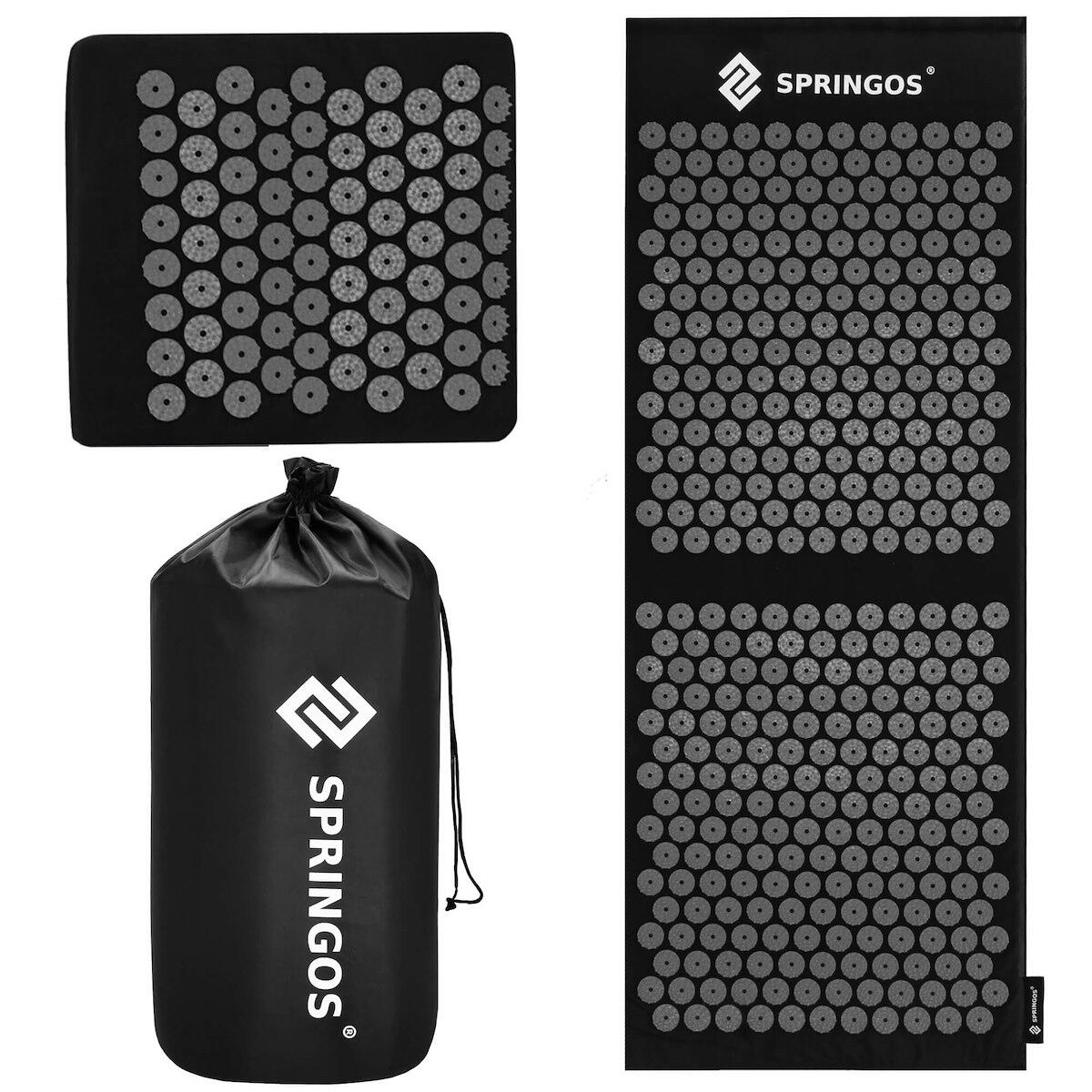 Mata do akupresury z ergonomiczną poduszką do masażu, regeneracji, czarna