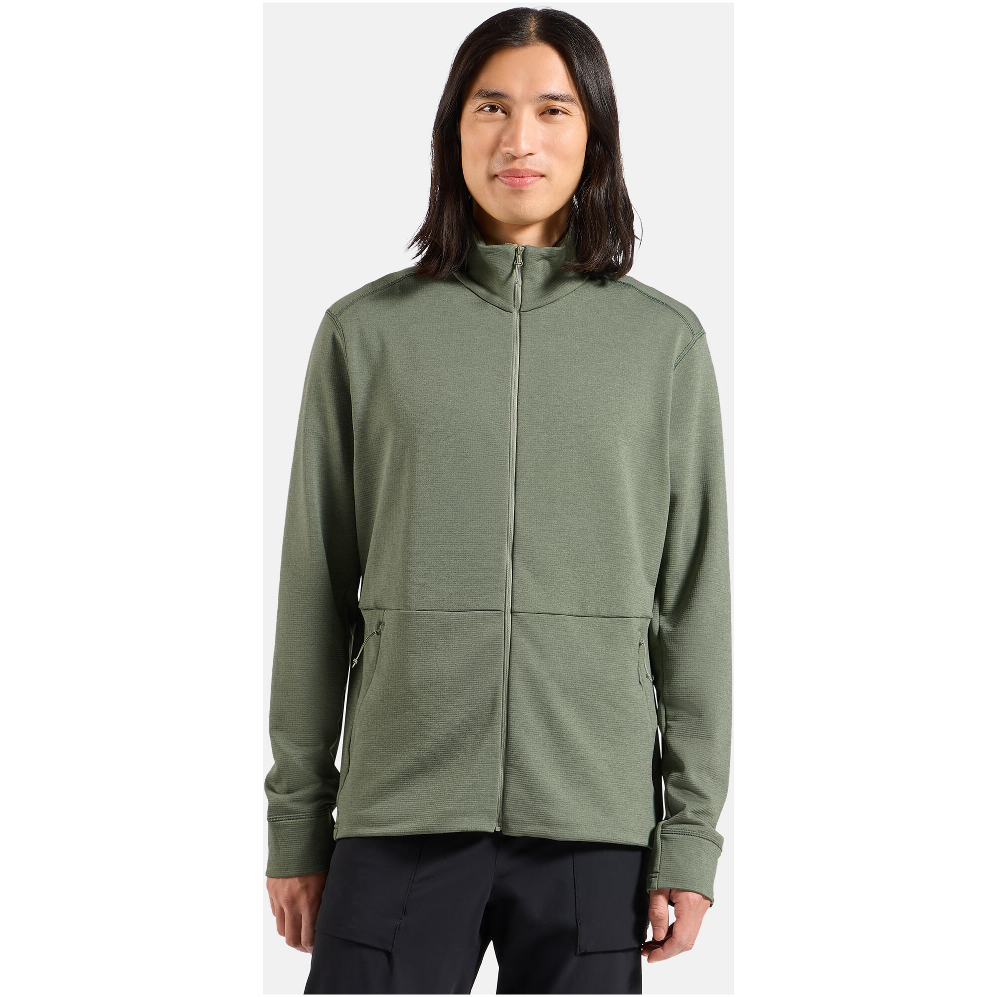Bluza bez kaptura rozpinana Odlo Mid layer full zip GRID FLEECE