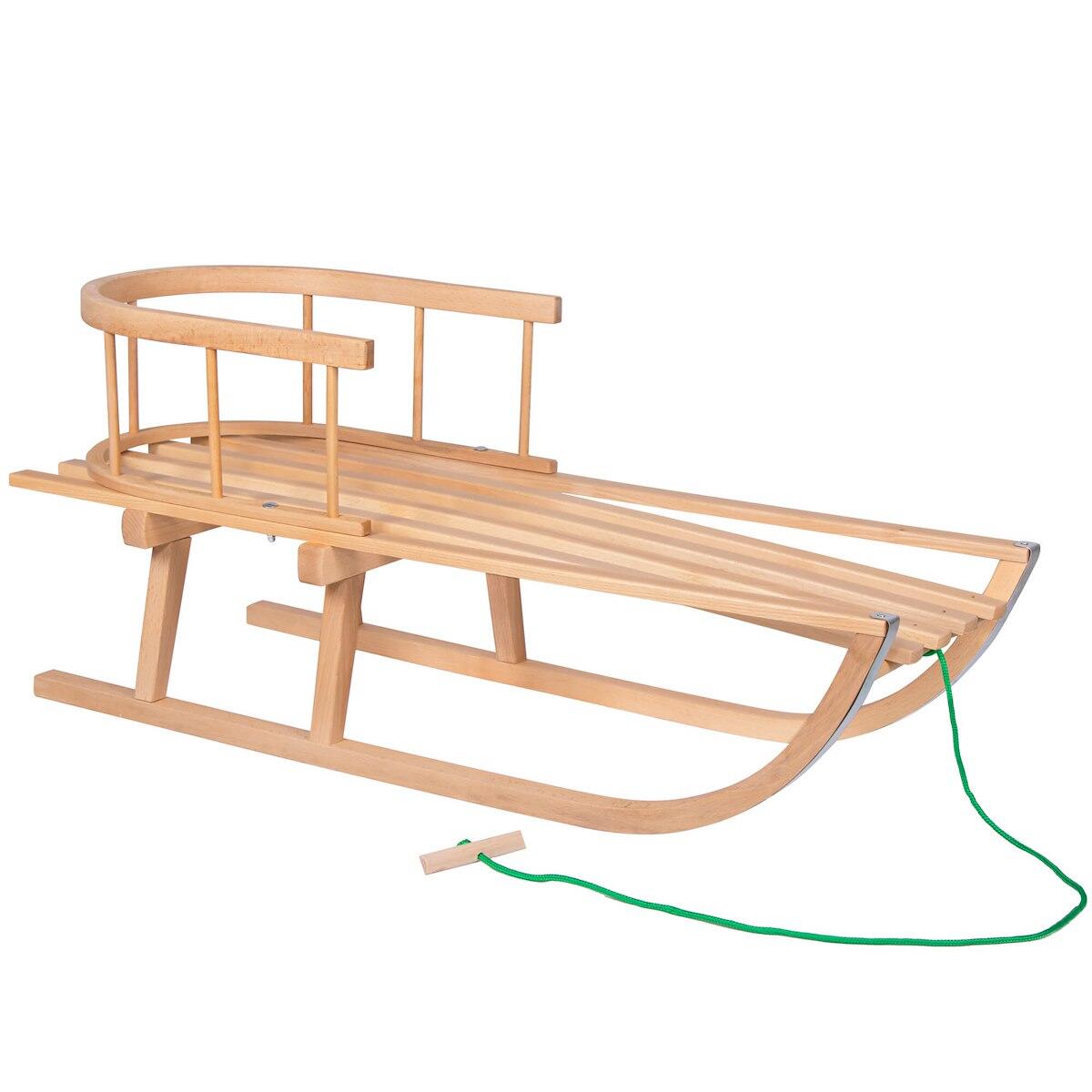 Sanki drewniane z oparciem Springos dla dzieci