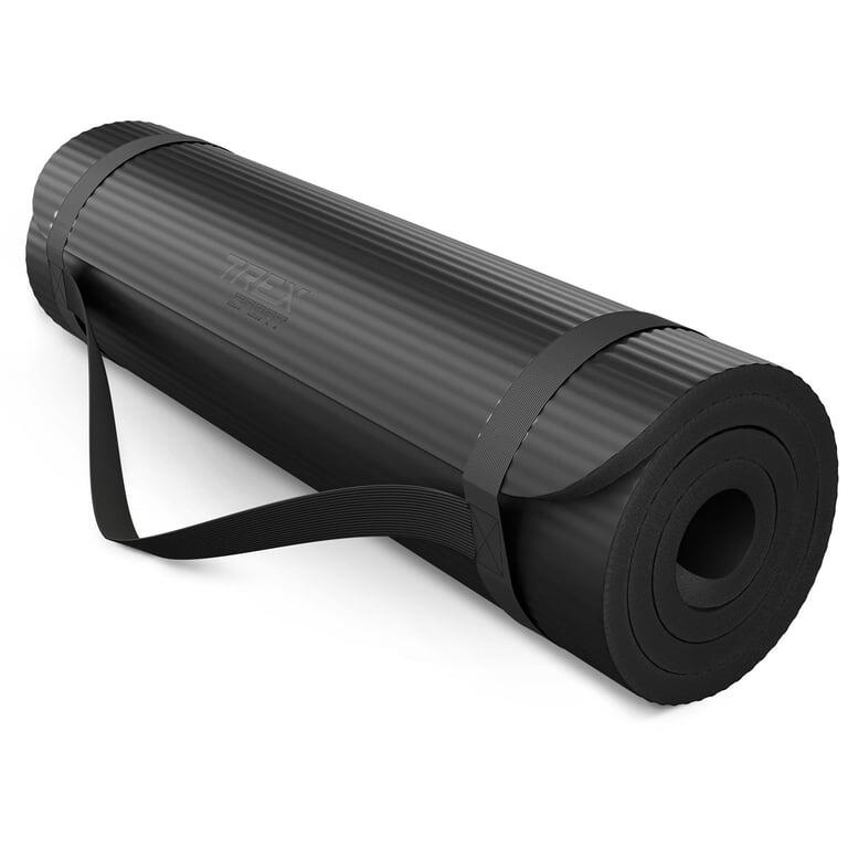 Mata fitness do ćwiczeń jogi pilatesu Trex Sport 190x80cm czarna 20mm