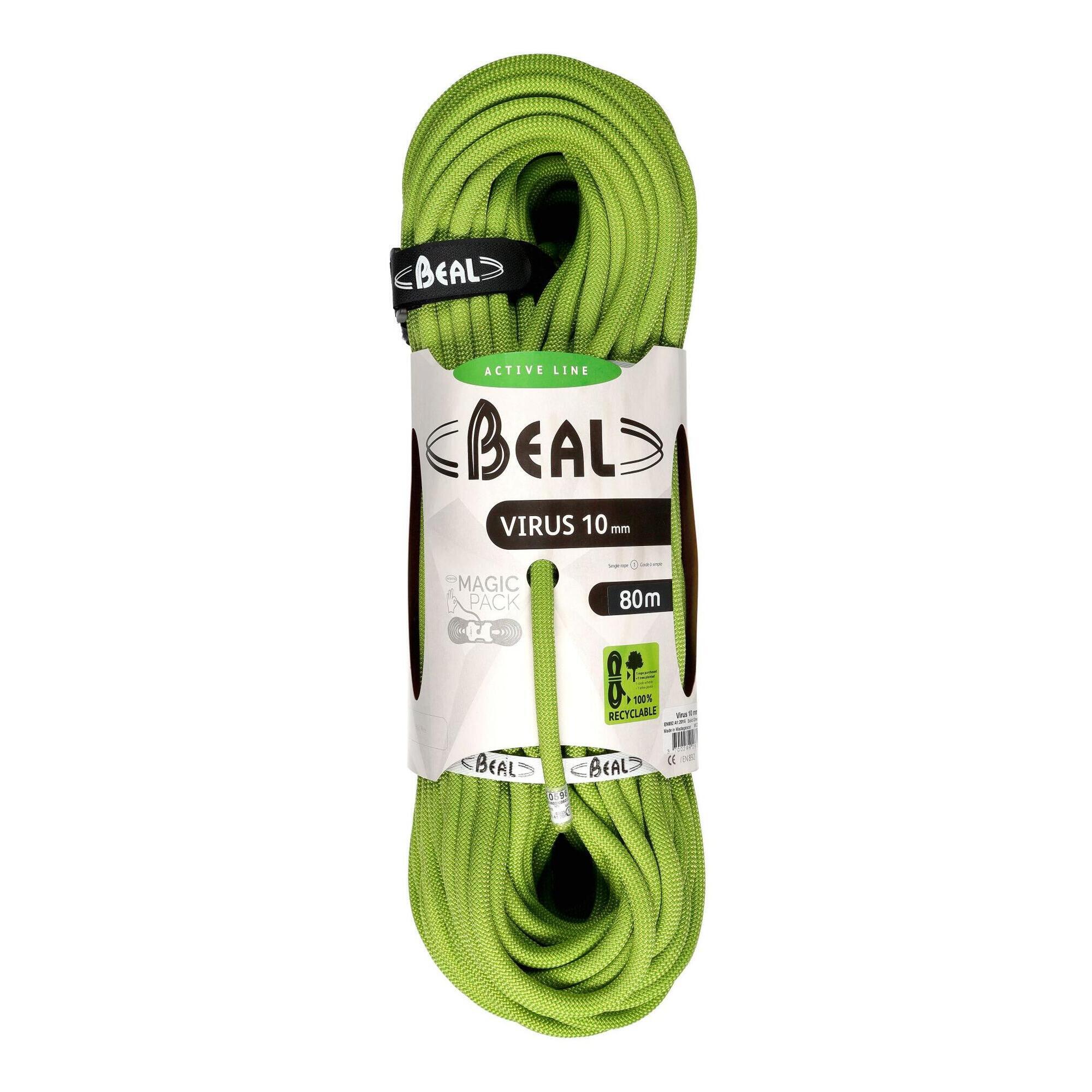 Lina dynamiczna Beal Virus 10 mm 80 m - solid green