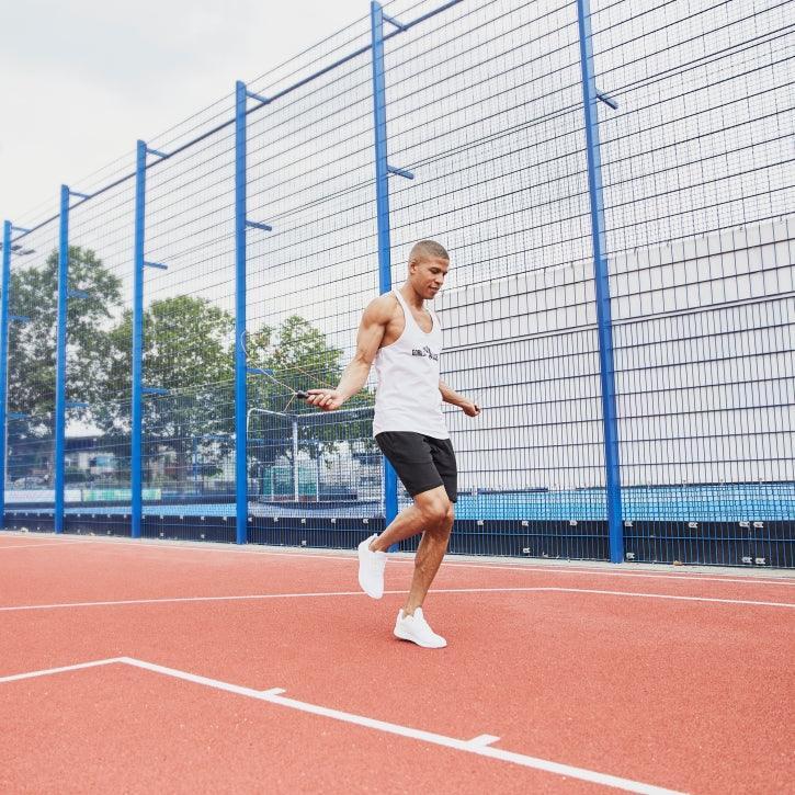 Skakanka fitness Gorilla Sports czarno-czerwona