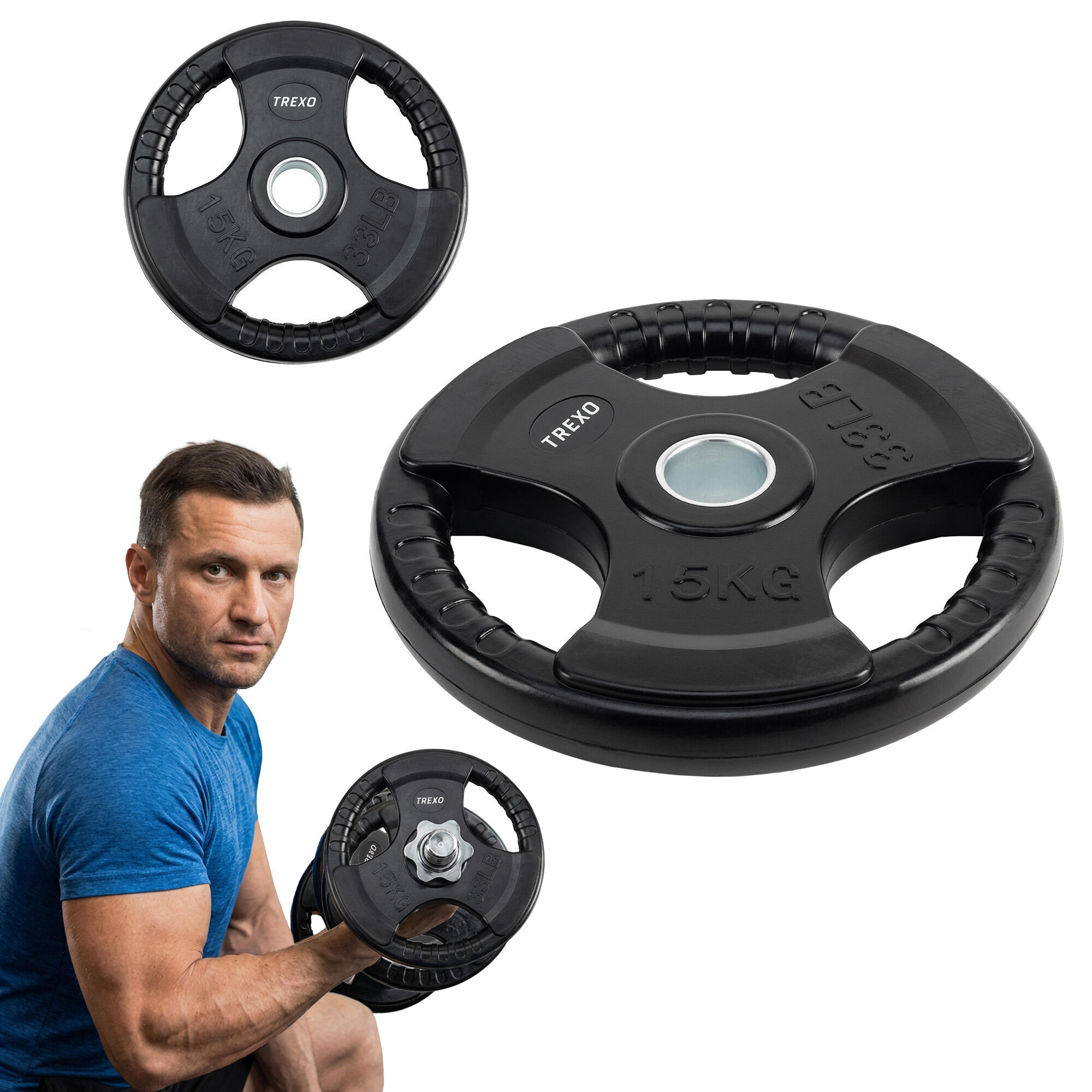 Obciążenie żeliwne ogumowane XTREXO 15 kg