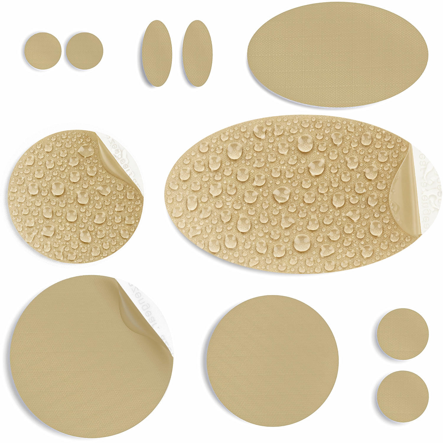 Łatki naprawcze do kurtek puchowych | wodoodporny do naprawy dziur (beżowy)