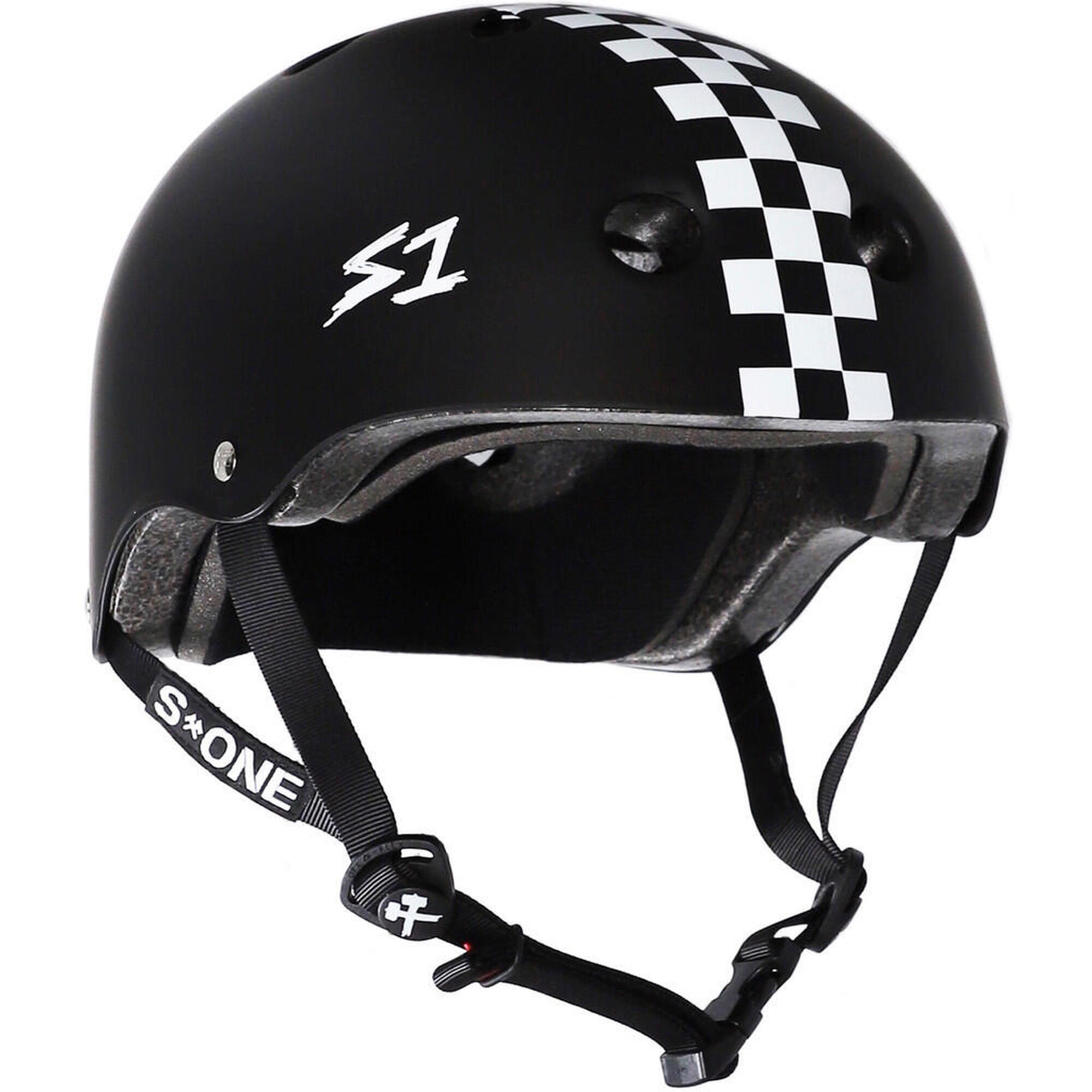 Kask ratunkowy S-One Lifer, matowy, czarny, z szachownicą | Rozmiar S | S-One