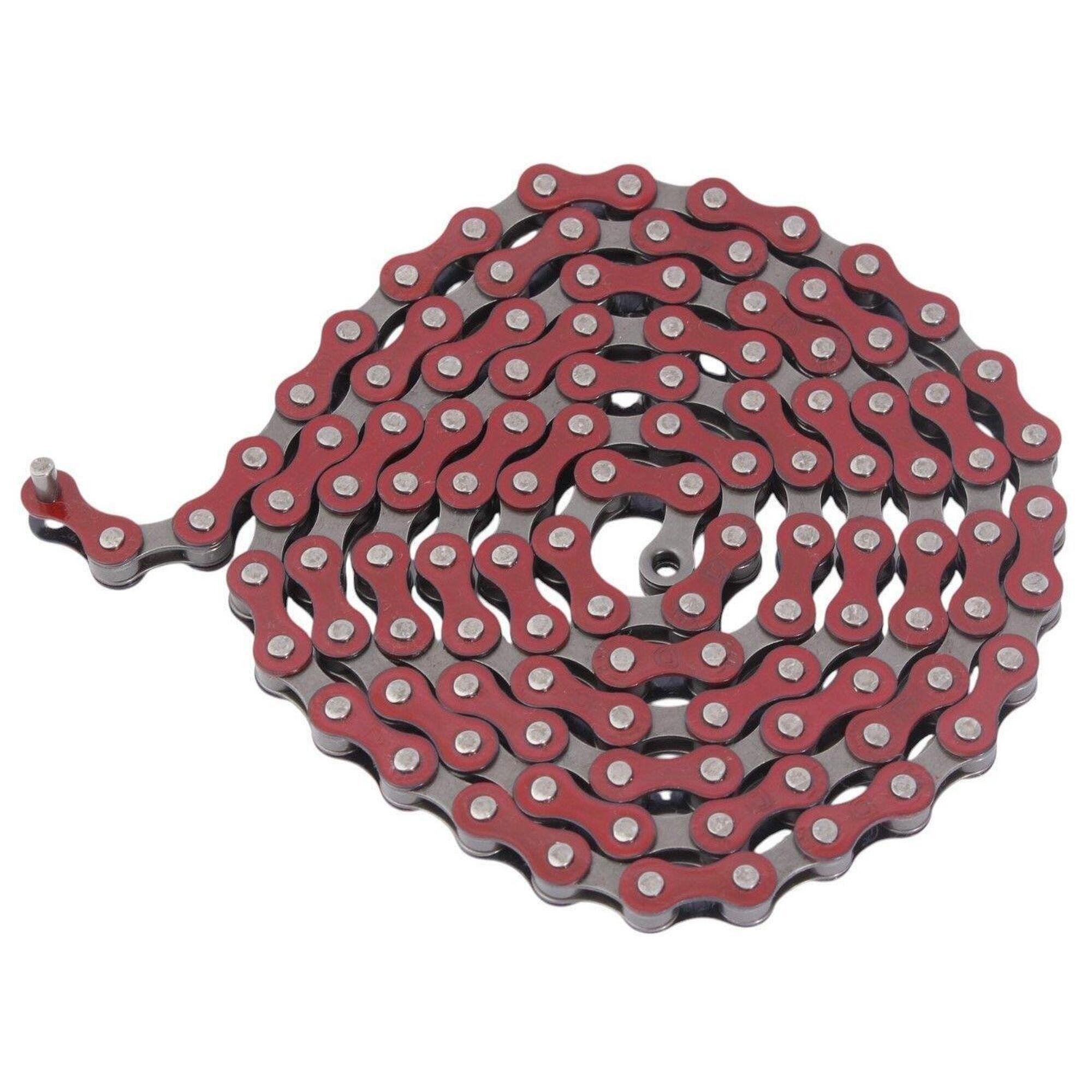 BMX CHAINE ROUGE 1/2 "x1/8" ACIER KHEBIKES