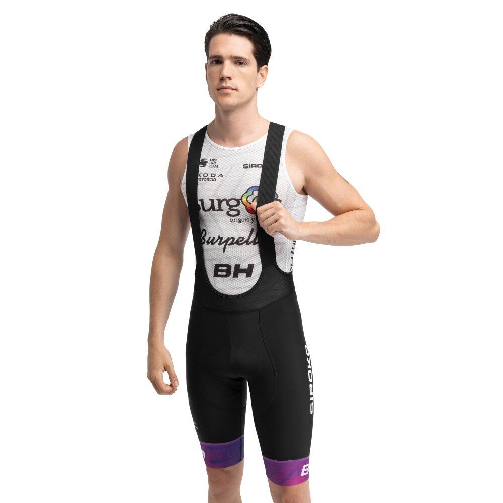 Męskie krótkie spodenki kolarskie z szelkami Burgos Burpellet BH x Siroko Siro