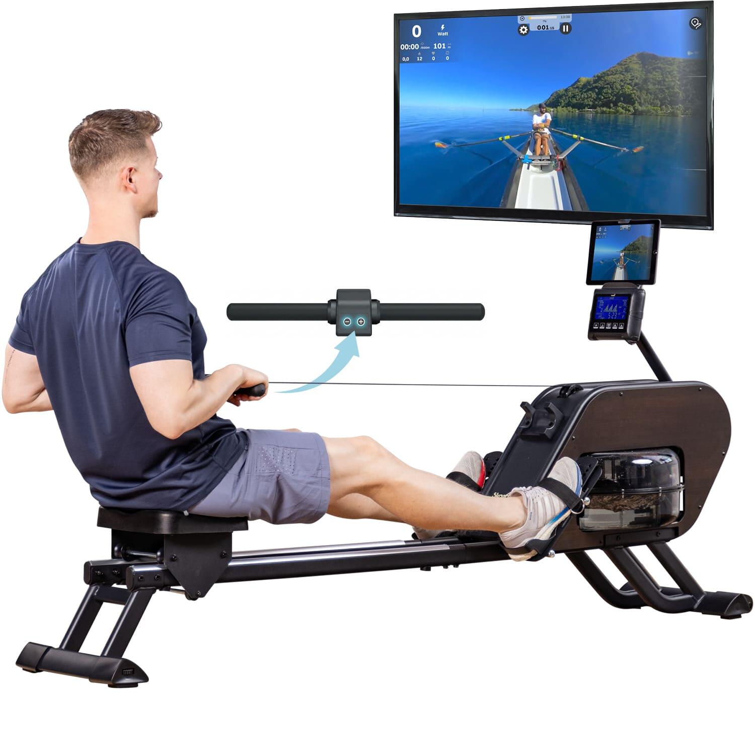 Wioślarz stacjonarny, hybrydowy, wodno-magnetyczy Nemo III Hybrid, do 130 kg