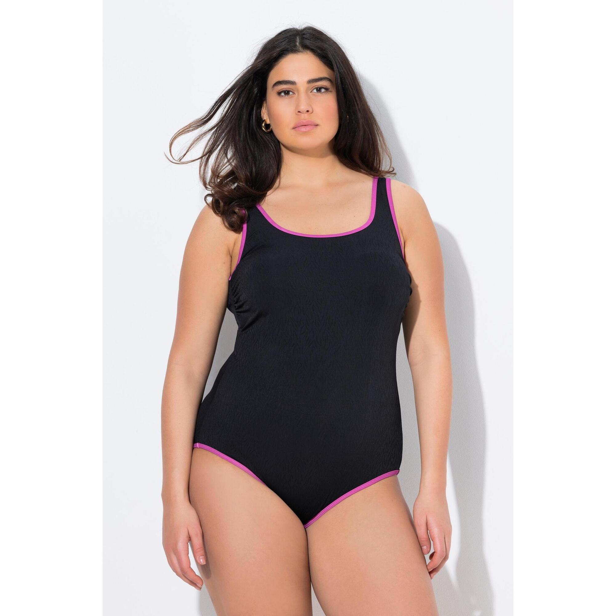 Damskie Strój kąpielowy kolorowe wypustki bez miękkich miseczek okrągły dekolt