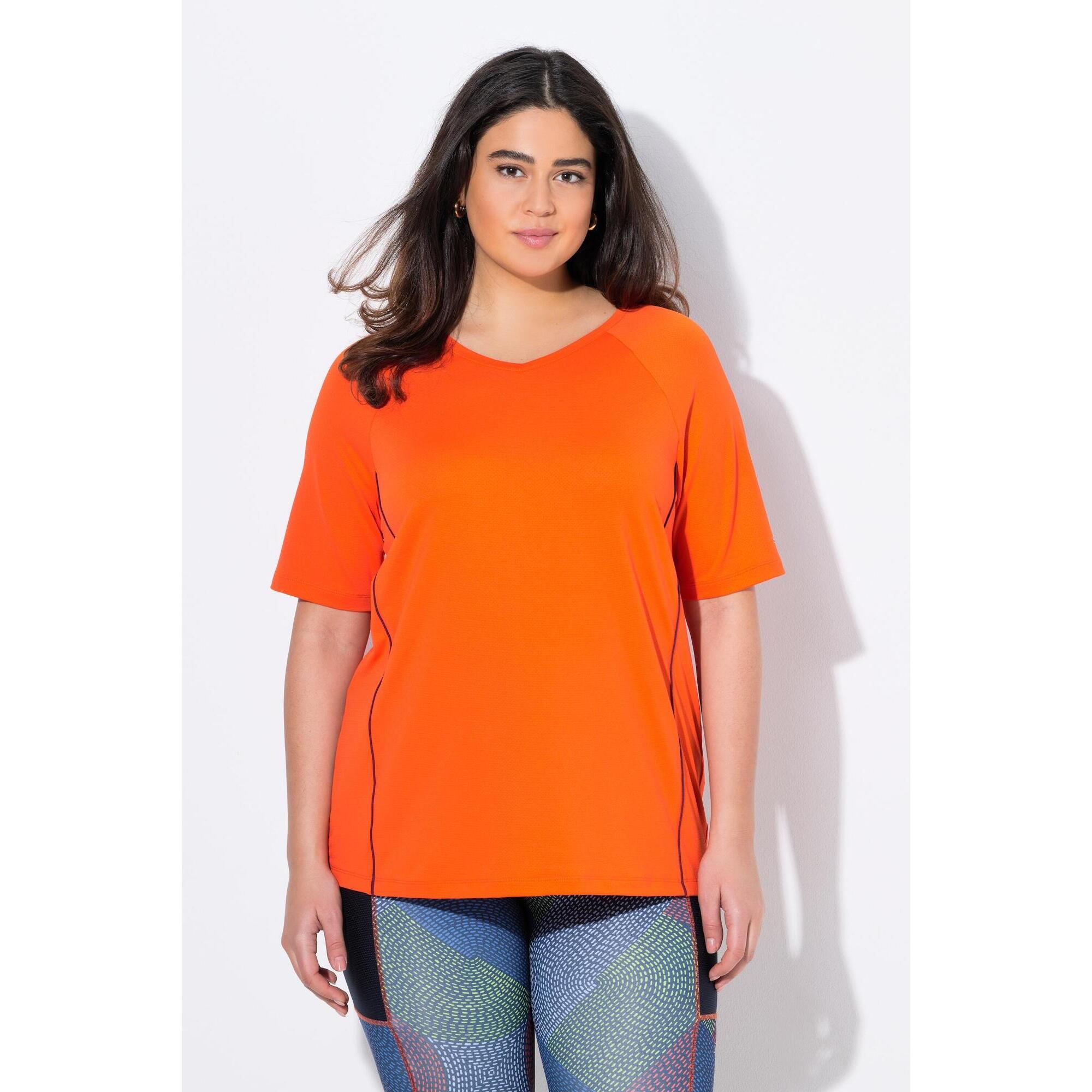 Damskie T-shirt ochrona UV 50+ dekolt w serek rękaw 1/2