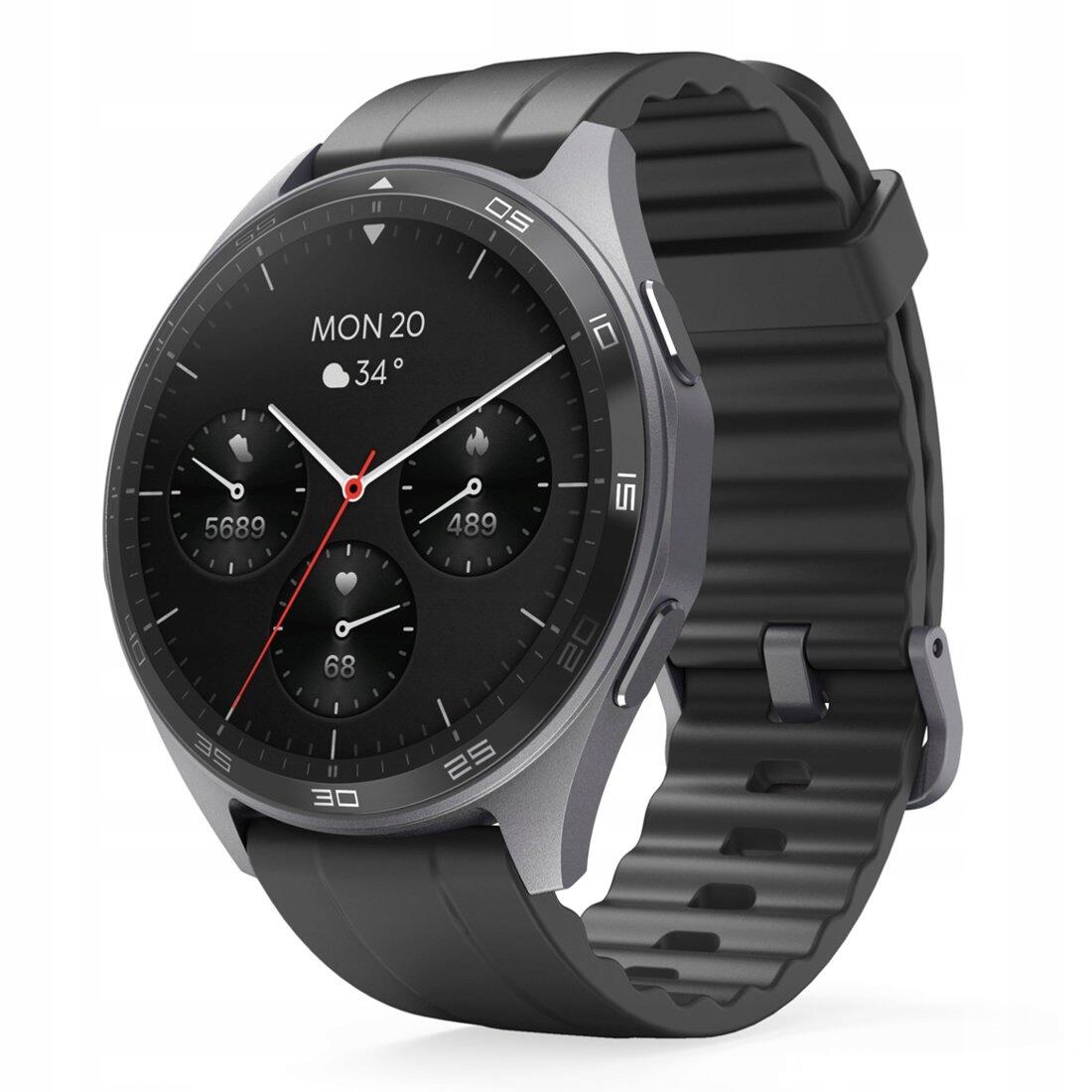 Smartwatch Zegarek Sportowy Hama Fit Watch 7010 GPS AMOLED okrągły czarny