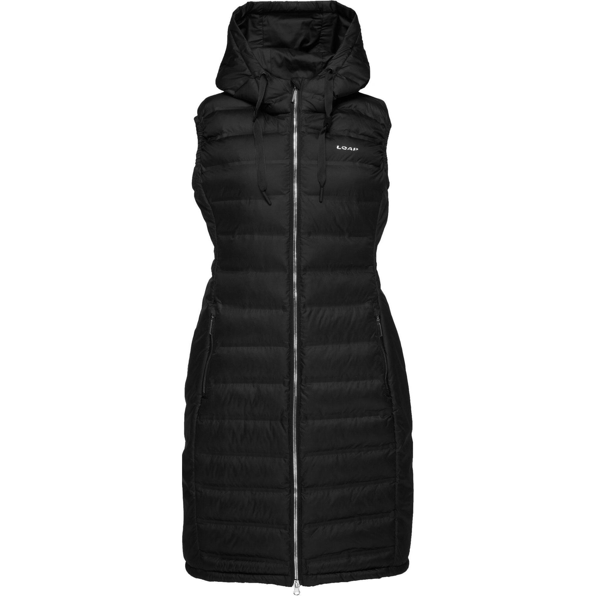 Loep Itala Długa Kamizelka Damska - Ciemna Czerń, M