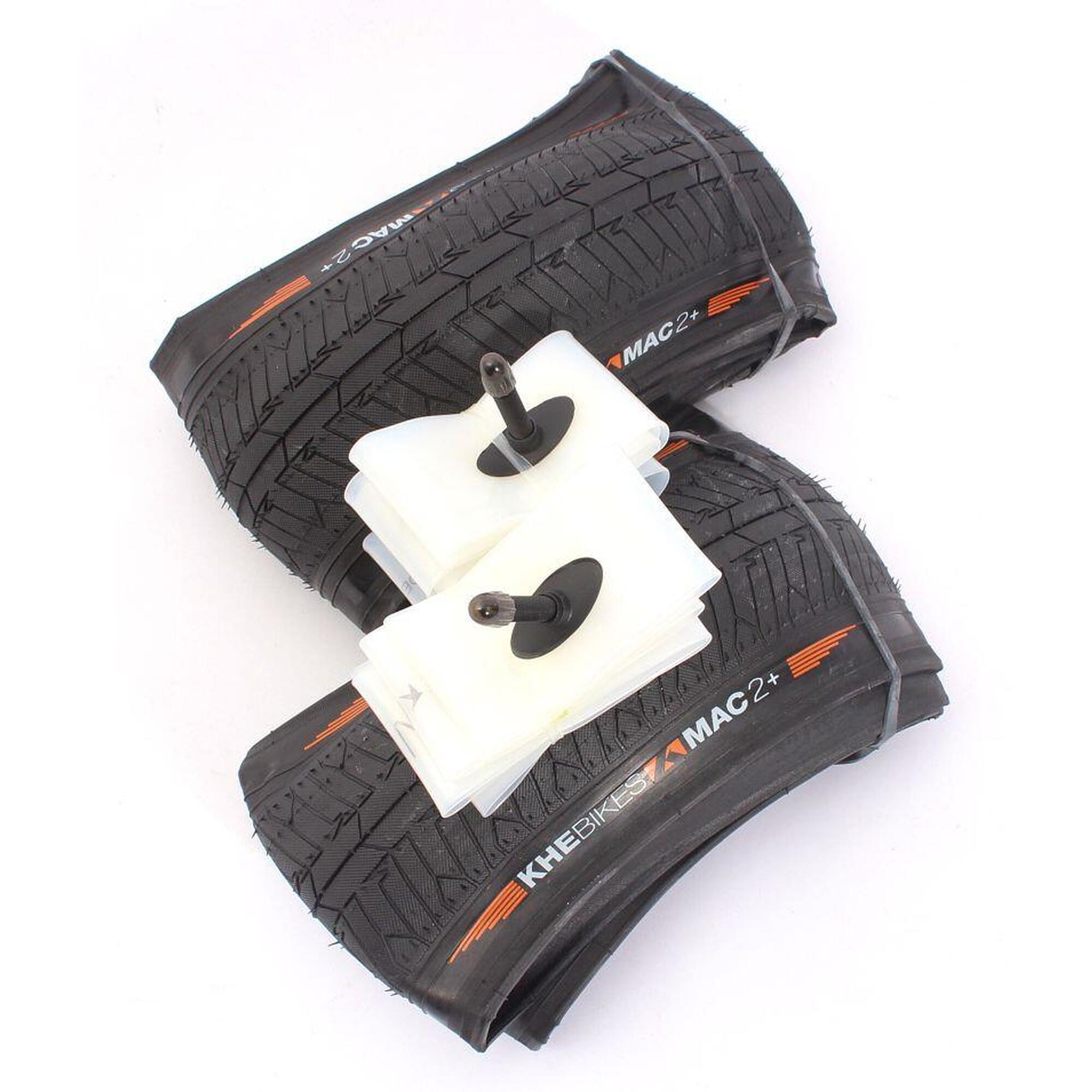 Opona BMX 2x MAC2+ Składana + 2x Dętka Schwalbe Aerothan