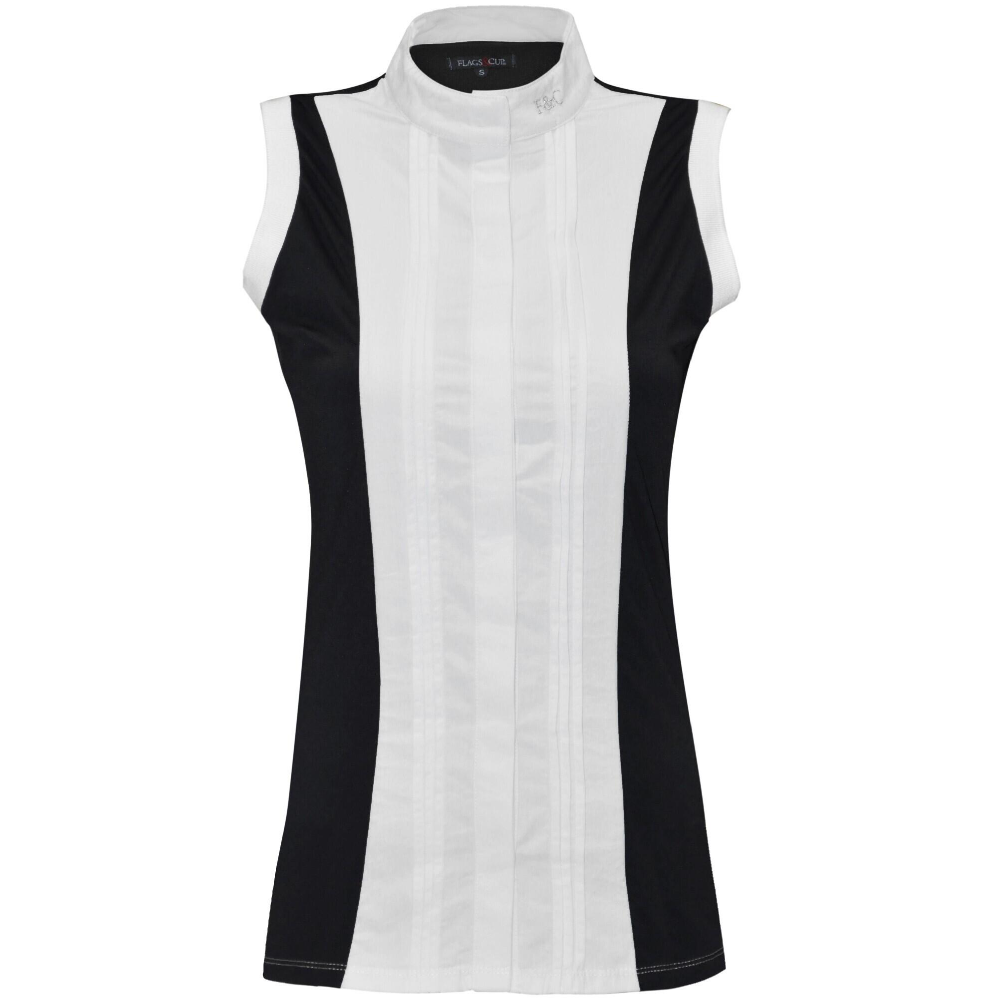 Damska koszulka polo do jazdy konnej bez rękawów Flags&Cup Diamantina